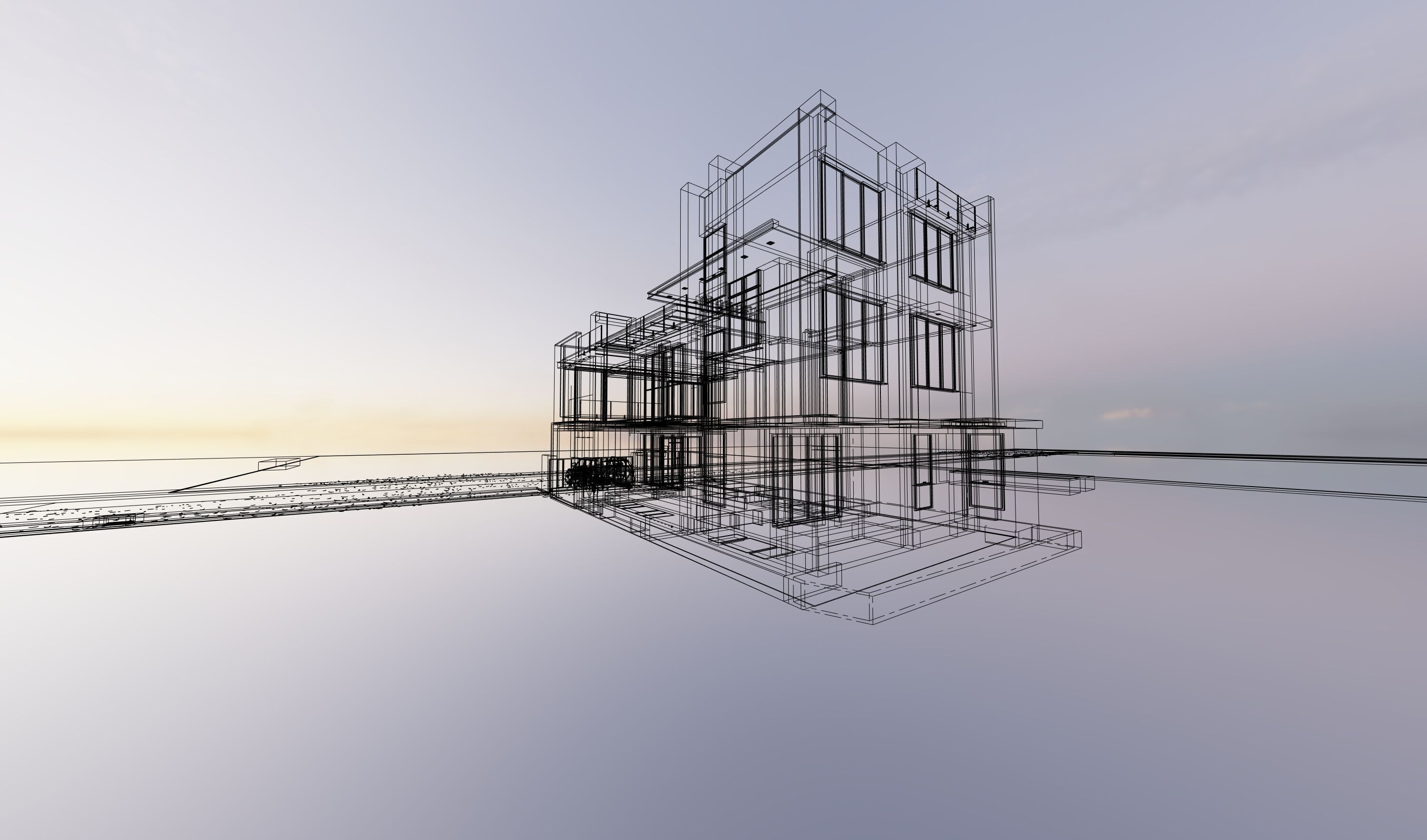 Modern two storey house 3D model_6