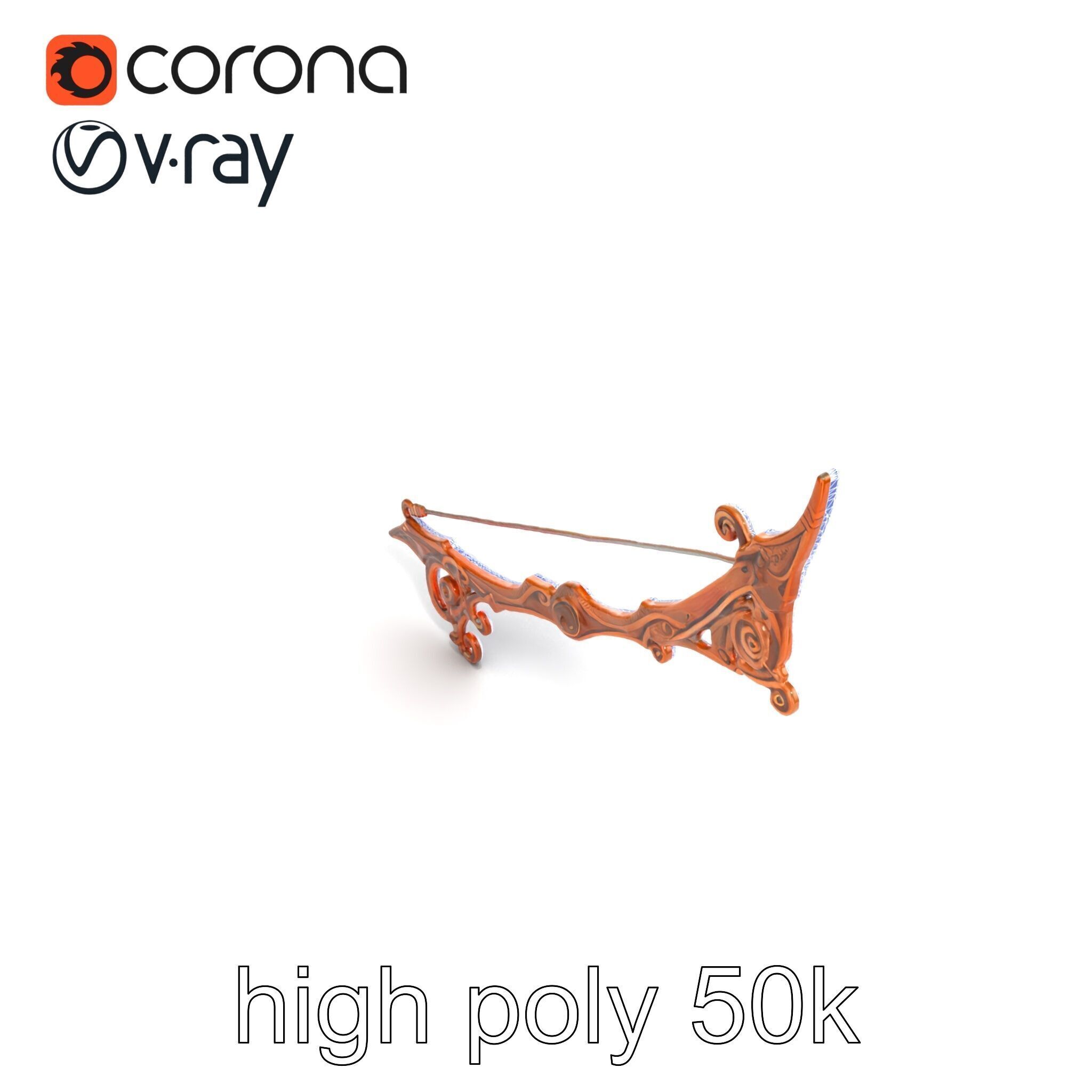 Enchanted Archery Mystic Bow model pack Low-poly 3D model_18