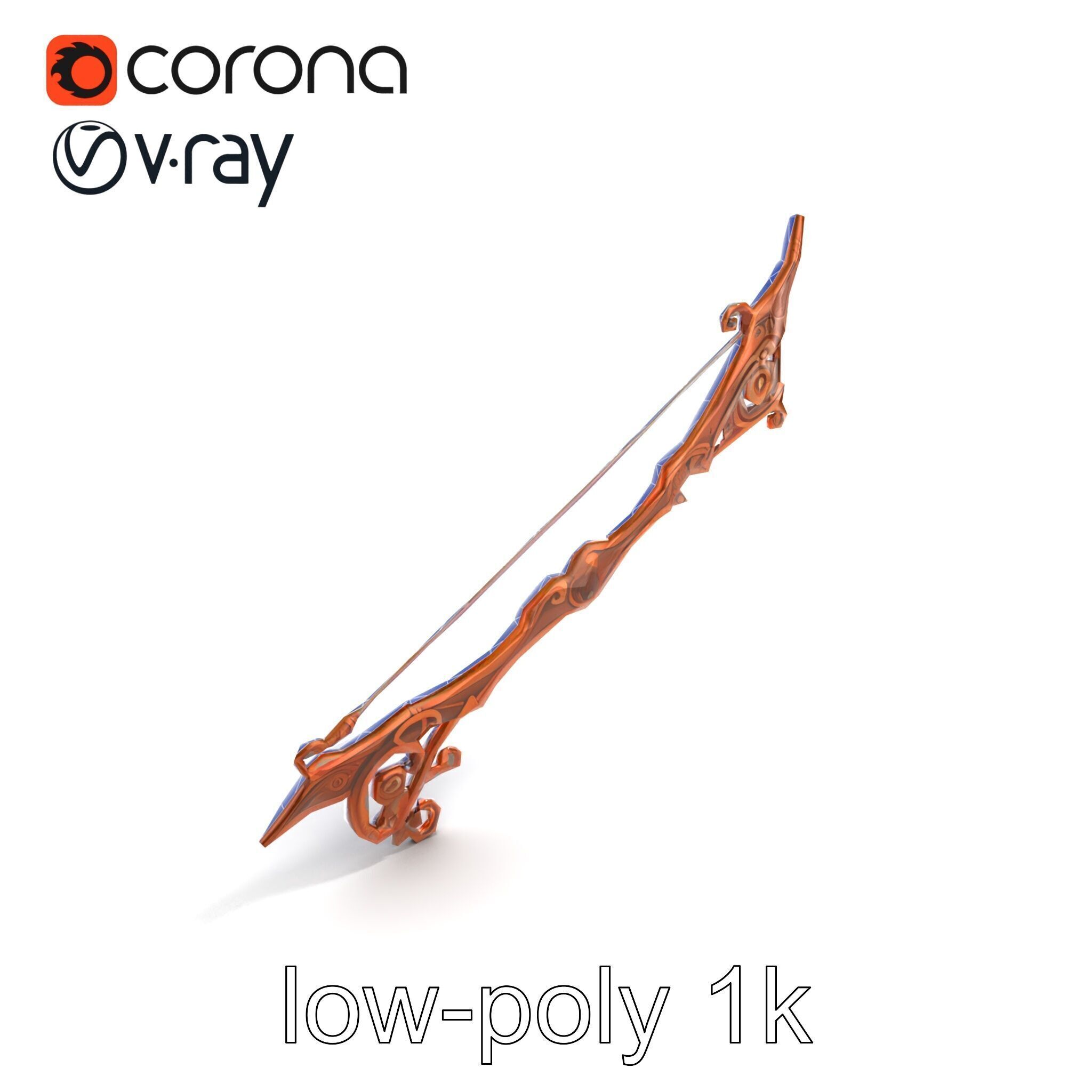 Enchanted Archery Mystic Bow model pack Low-poly 3D model_11