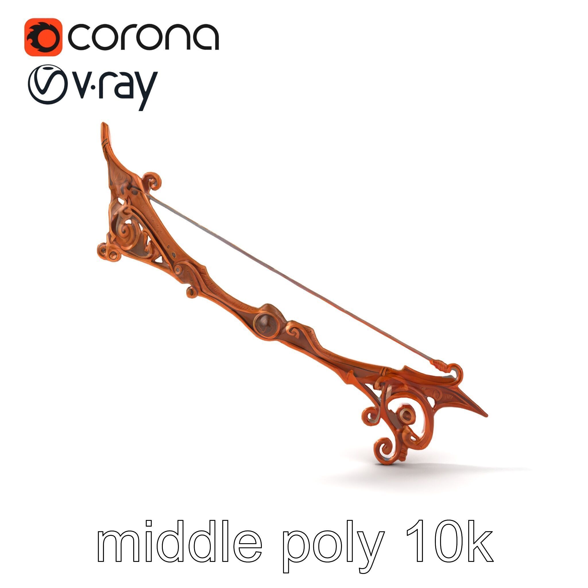 Enchanted Archery Mystic Bow model pack Low-poly 3D model_19