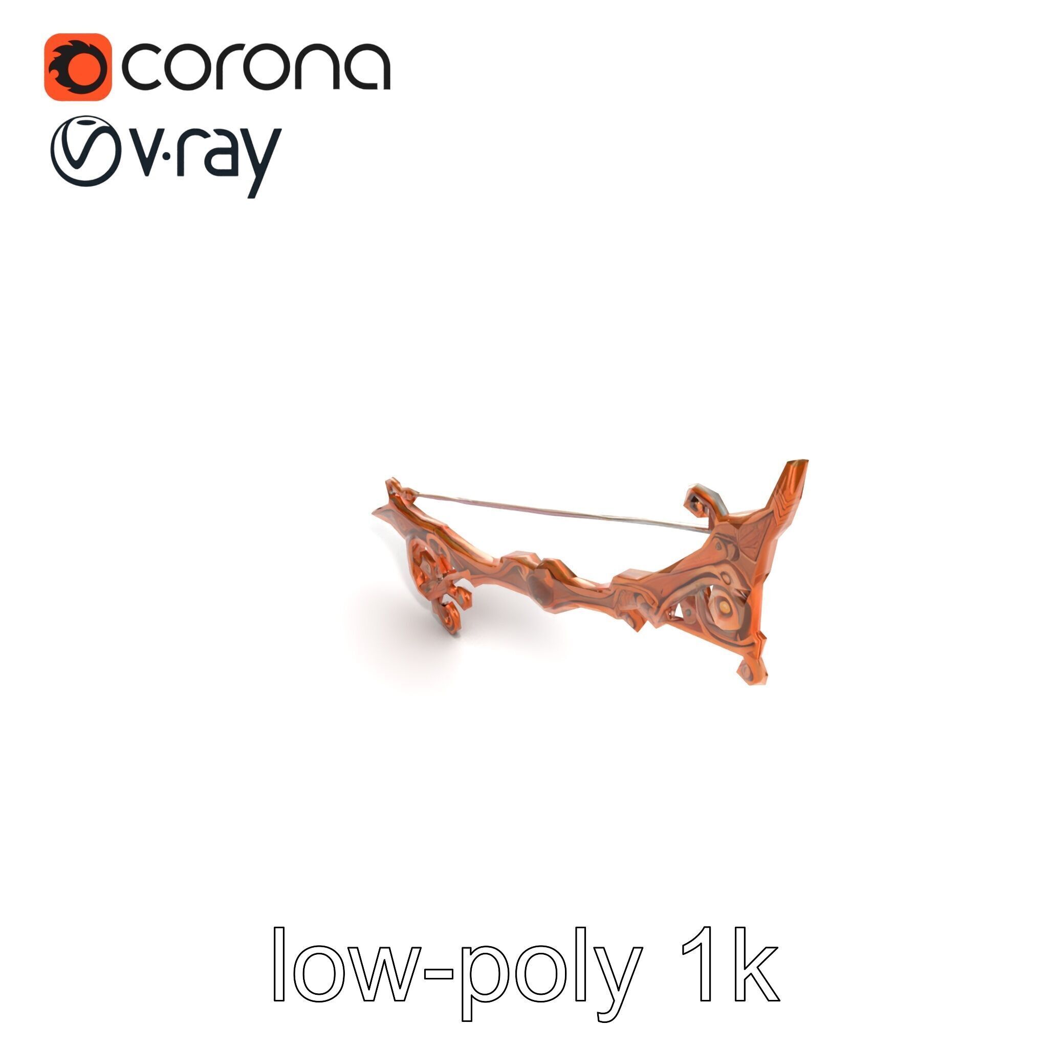 Enchanted Archery Mystic Bow model pack Low-poly 3D model_17