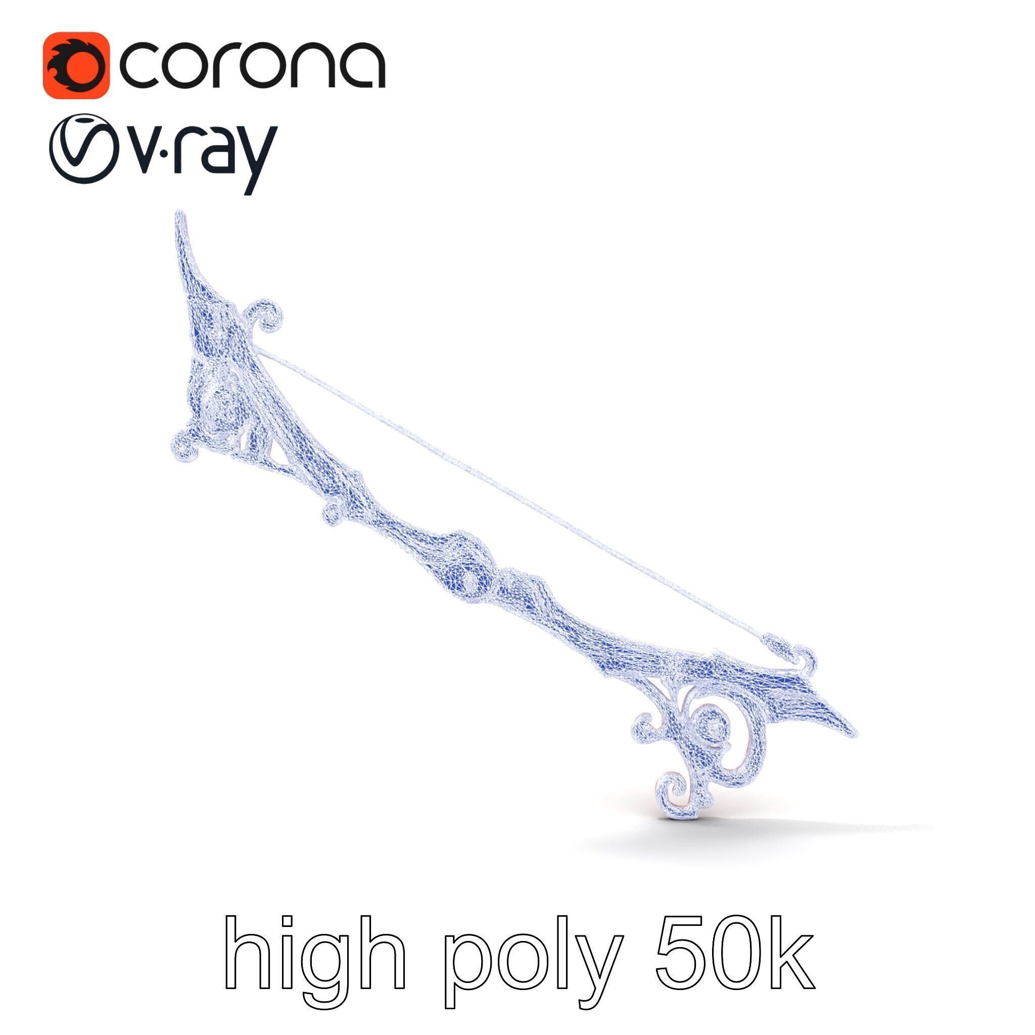 Enchanted Archery Mystic Bow model pack Low-poly 3D model_30