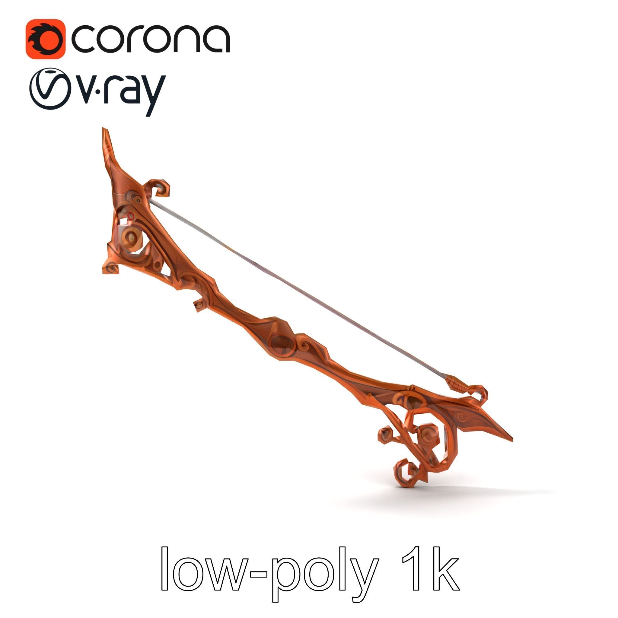 Enchanted Archery Mystic Bow model pack Low-poly 3D model_31