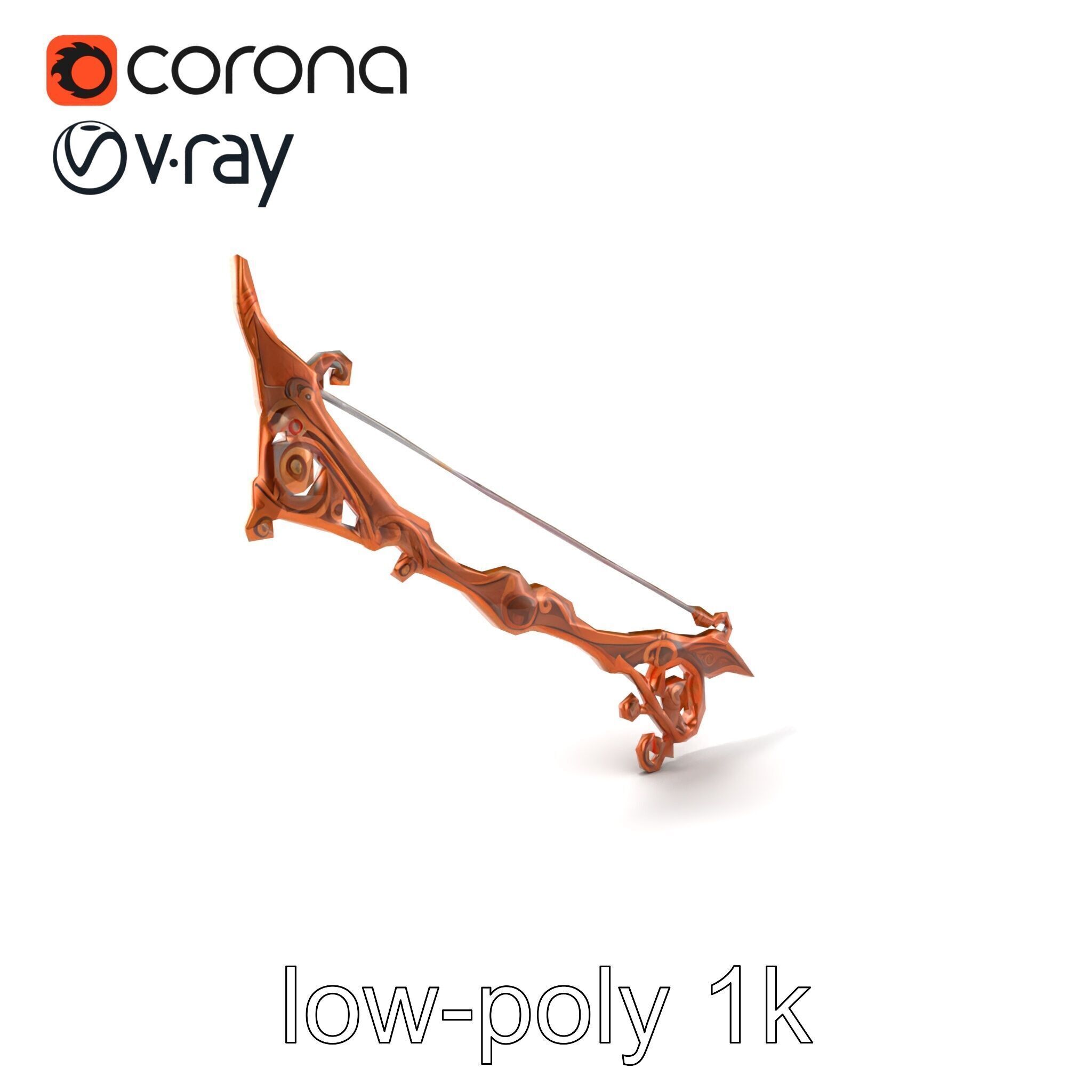 Enchanted Archery Mystic Bow model pack Low-poly 3D model_5