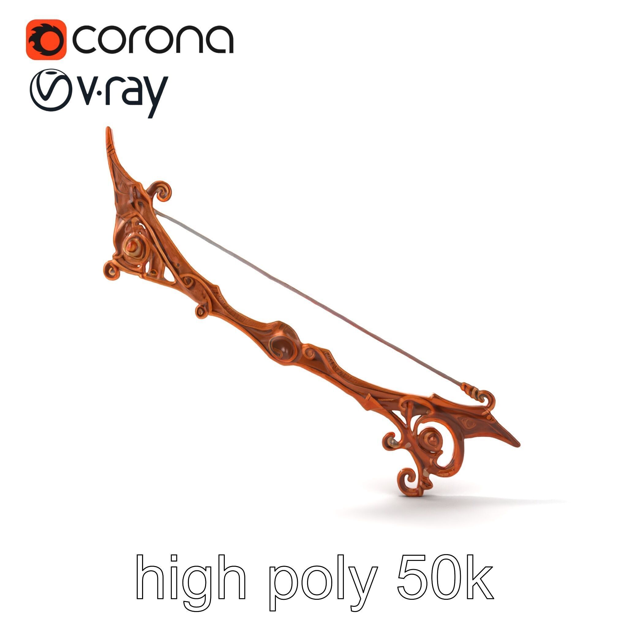 Enchanted Archery Mystic Bow model pack Low-poly 3D model_32