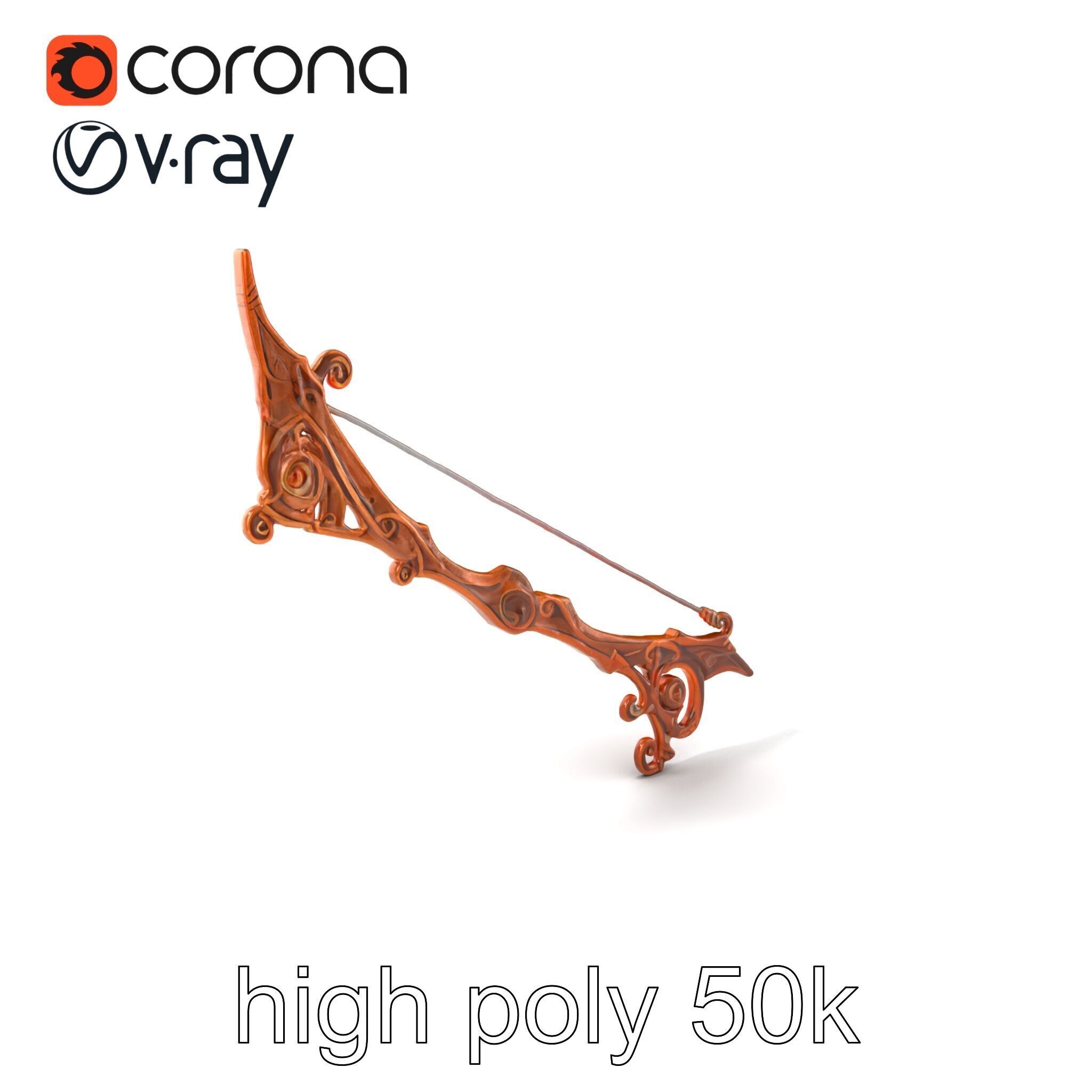 Enchanted Archery Mystic Bow model pack Low-poly 3D model_2