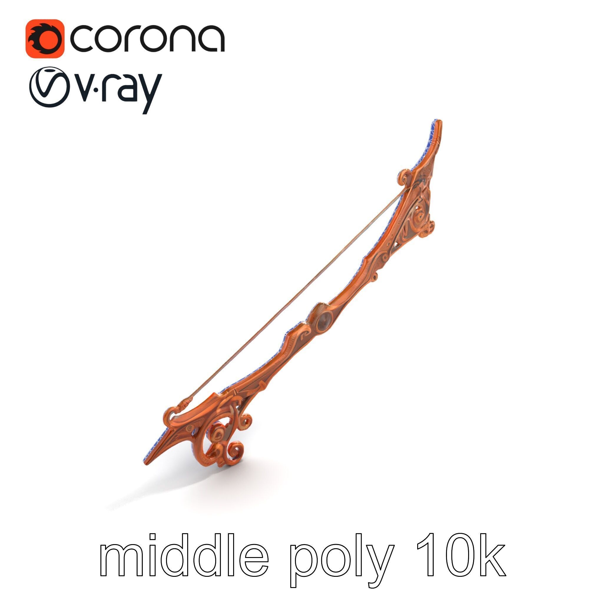 Enchanted Archery Mystic Bow model pack Low-poly 3D model_16
