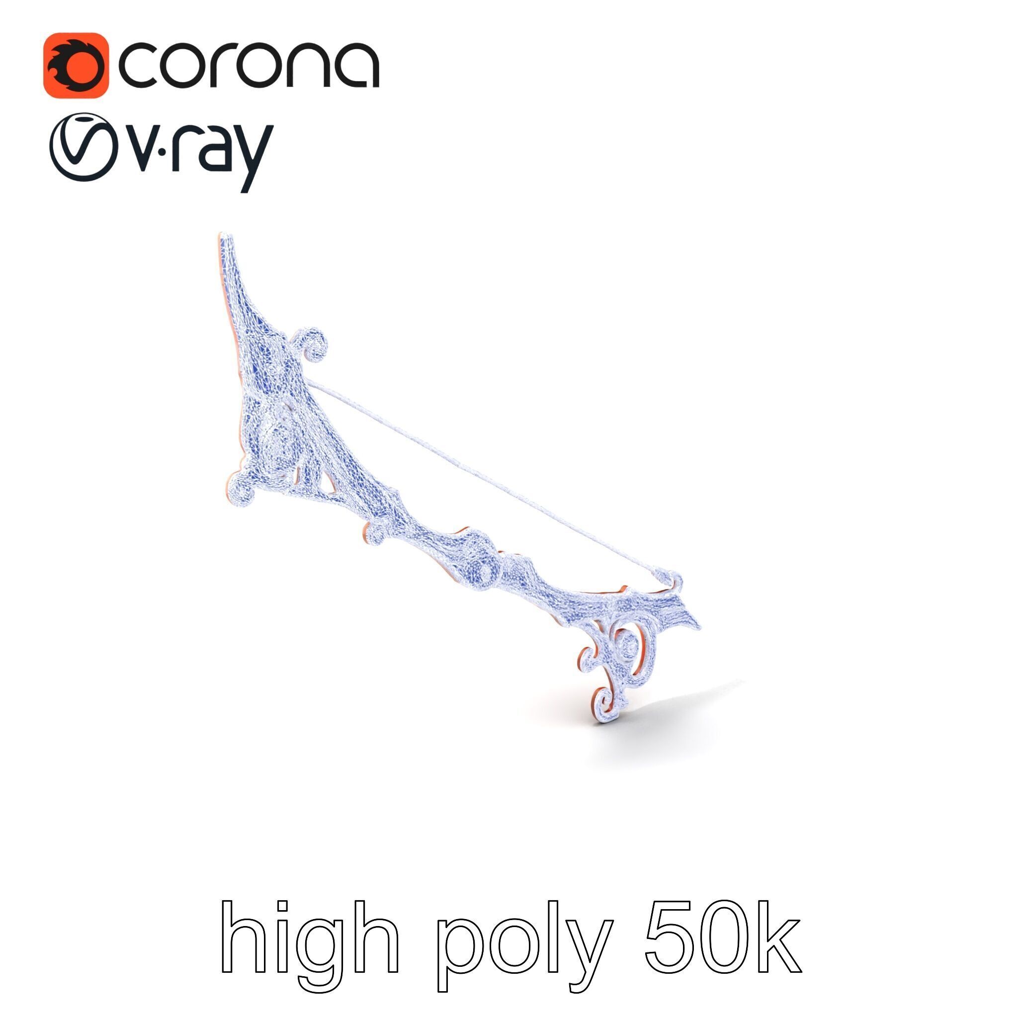 Enchanted Archery Mystic Bow model pack Low-poly 3D model_10