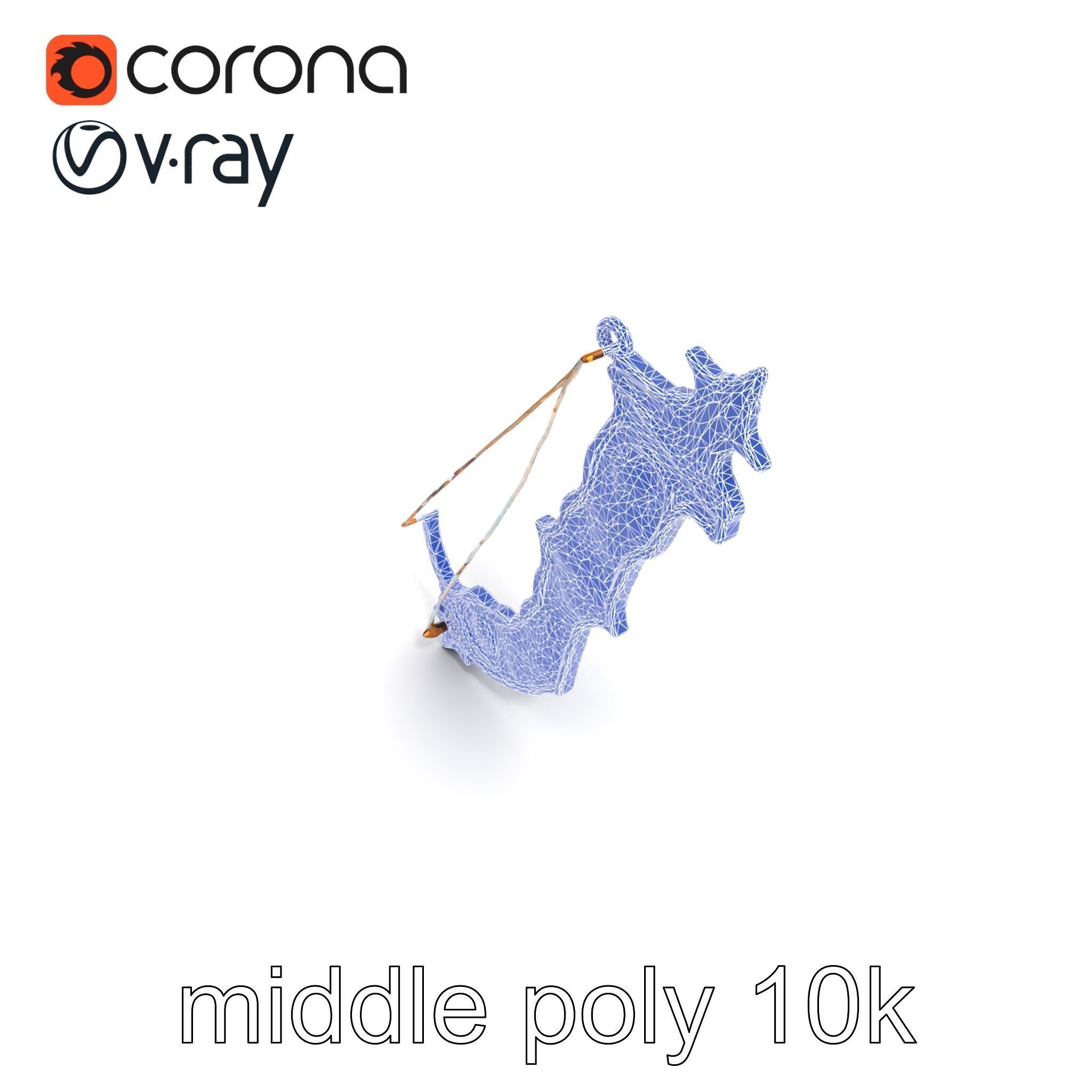 Mythical Enchanted Bow Radiant Runes model pack Low-poly 3D model_12