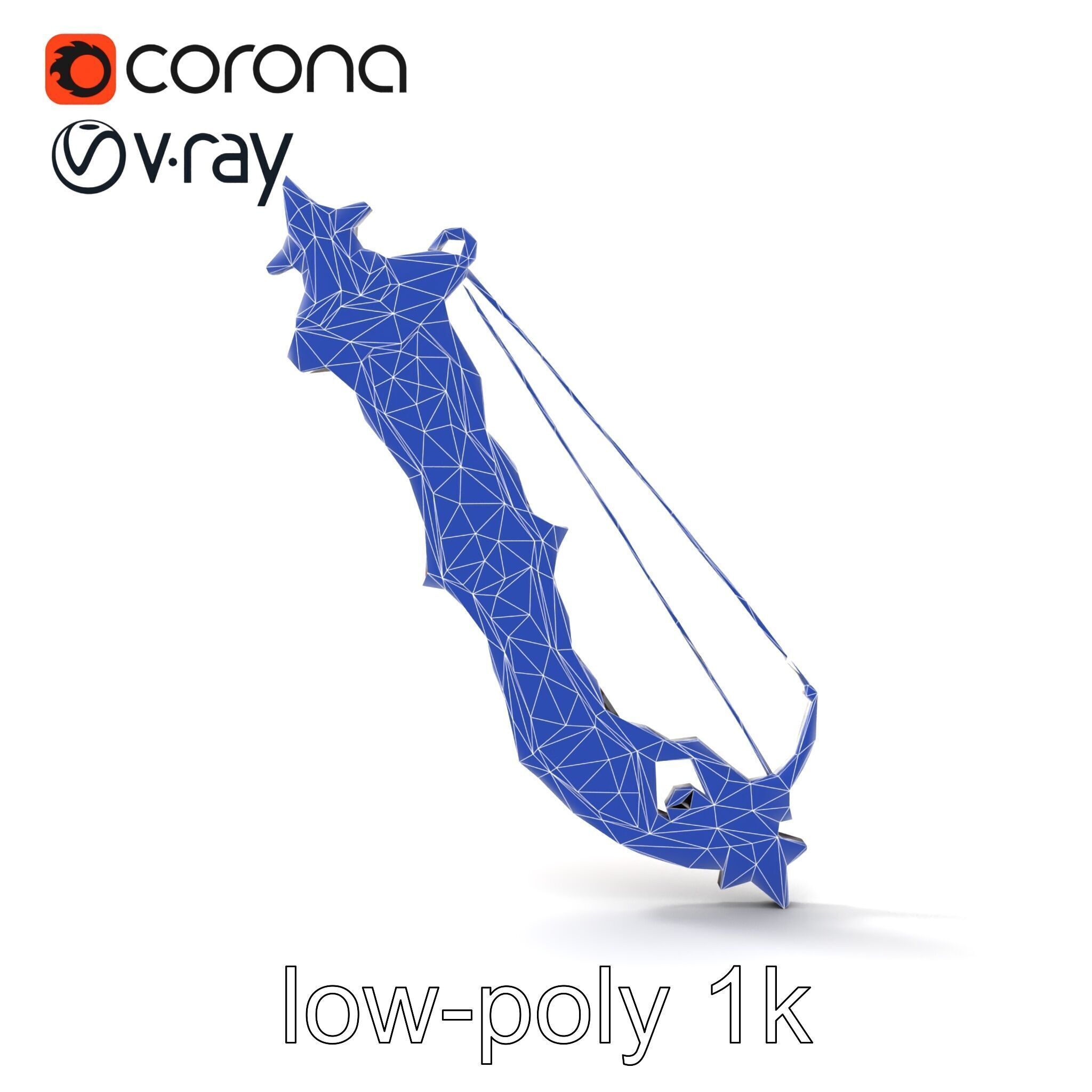 Mythical Enchanted Bow Radiant Runes model pack Low-poly 3D model_14