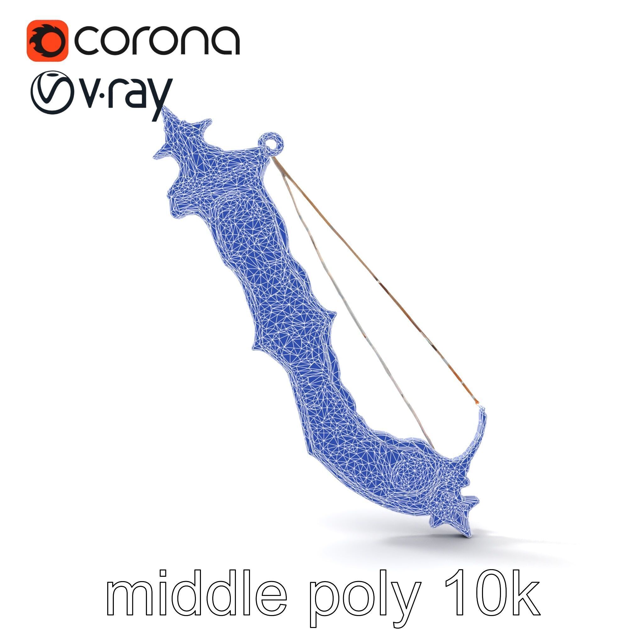 Mythical Enchanted Bow Radiant Runes model pack Low-poly 3D model_32