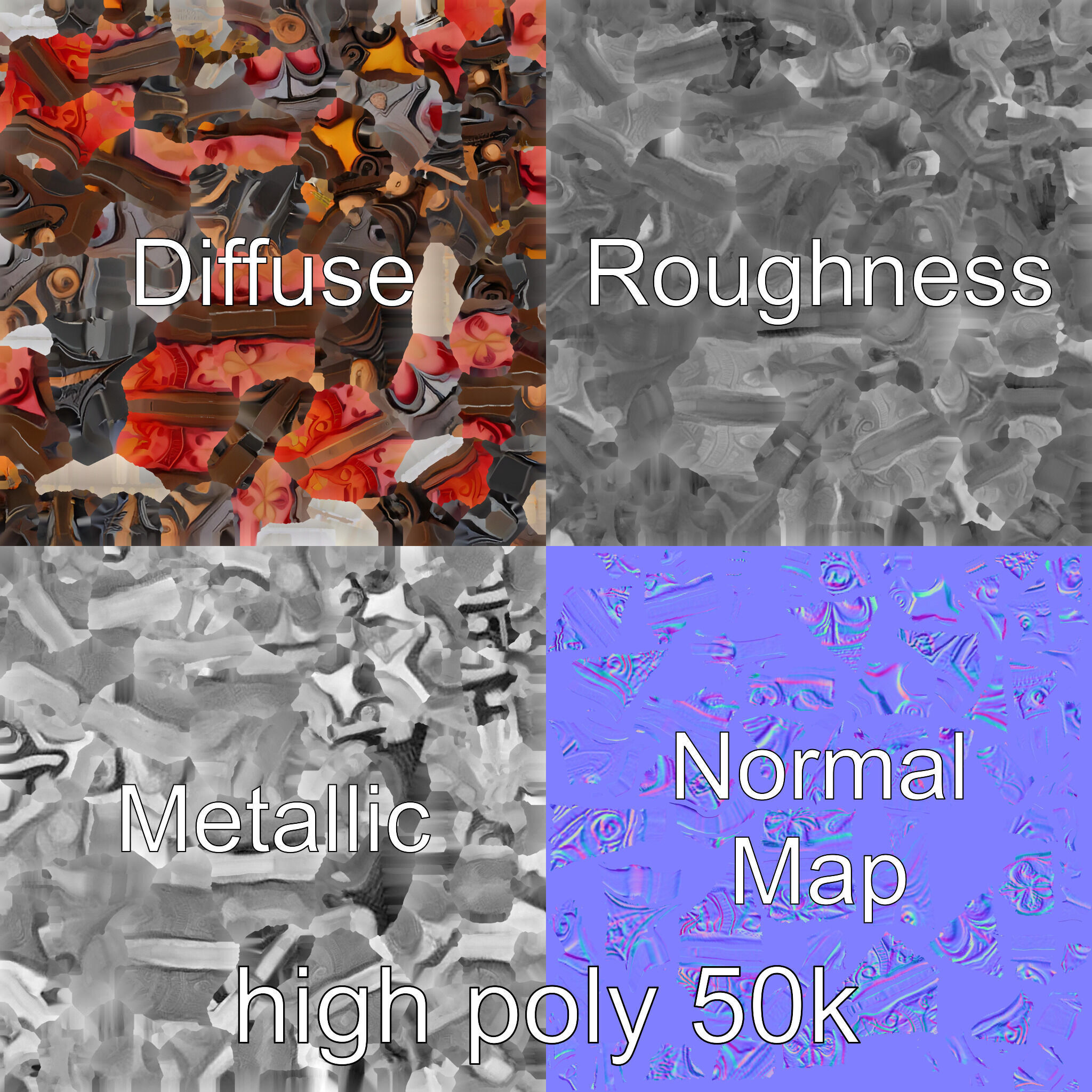 Mythical Enchanted Bow Radiant Runes model pack Low-poly 3D model_3