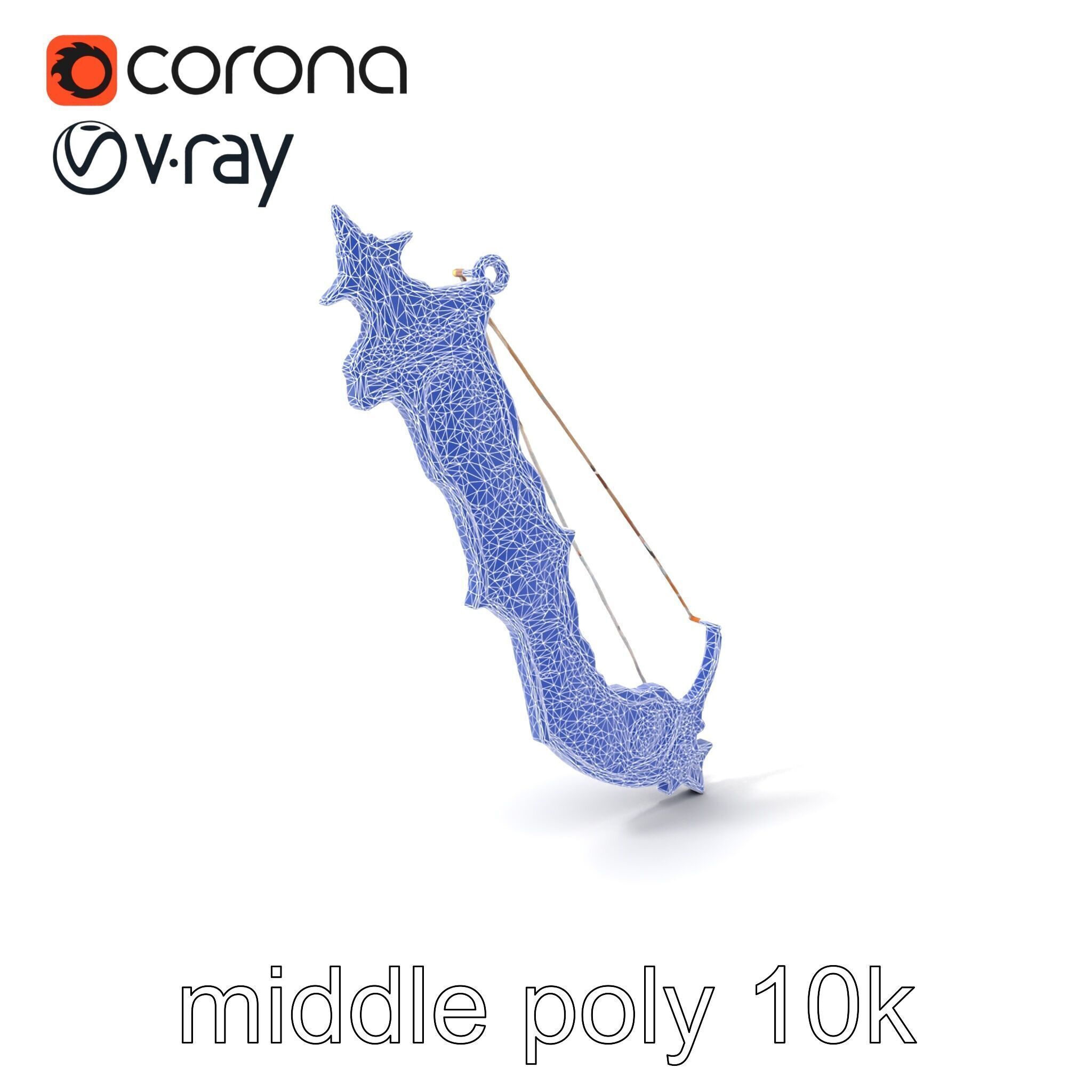 Mythical Enchanted Bow Radiant Runes model pack Low-poly 3D model_6