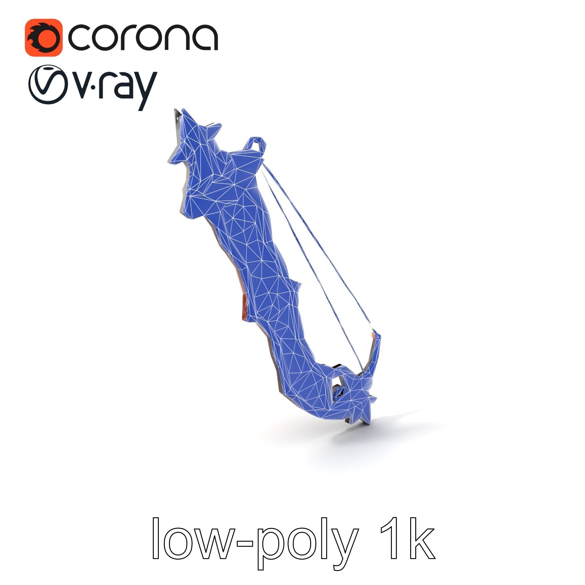 Mythical Enchanted Bow Radiant Runes model pack Low-poly 3D model_7