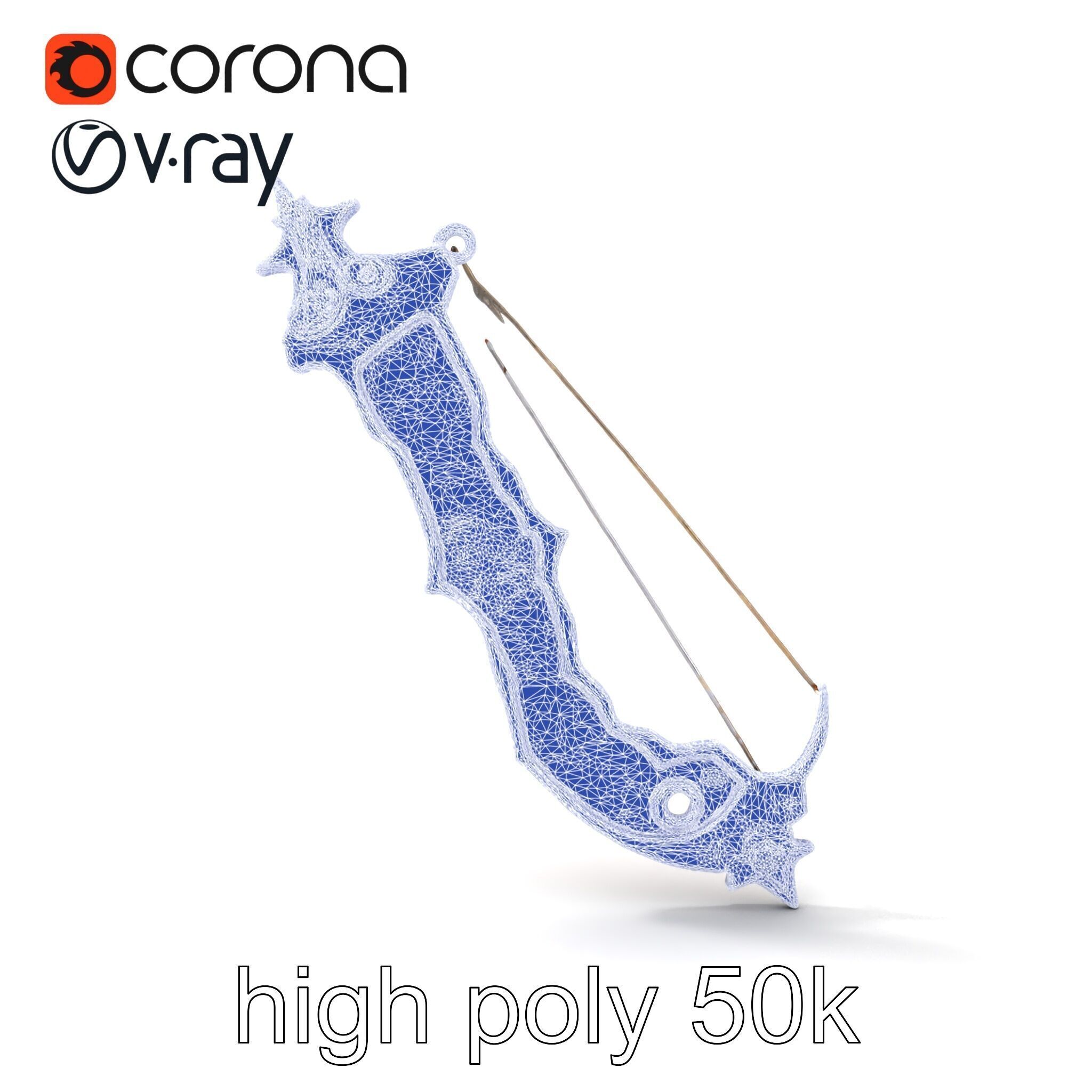 Mythical Enchanted Bow Radiant Runes model pack Low-poly 3D model_24