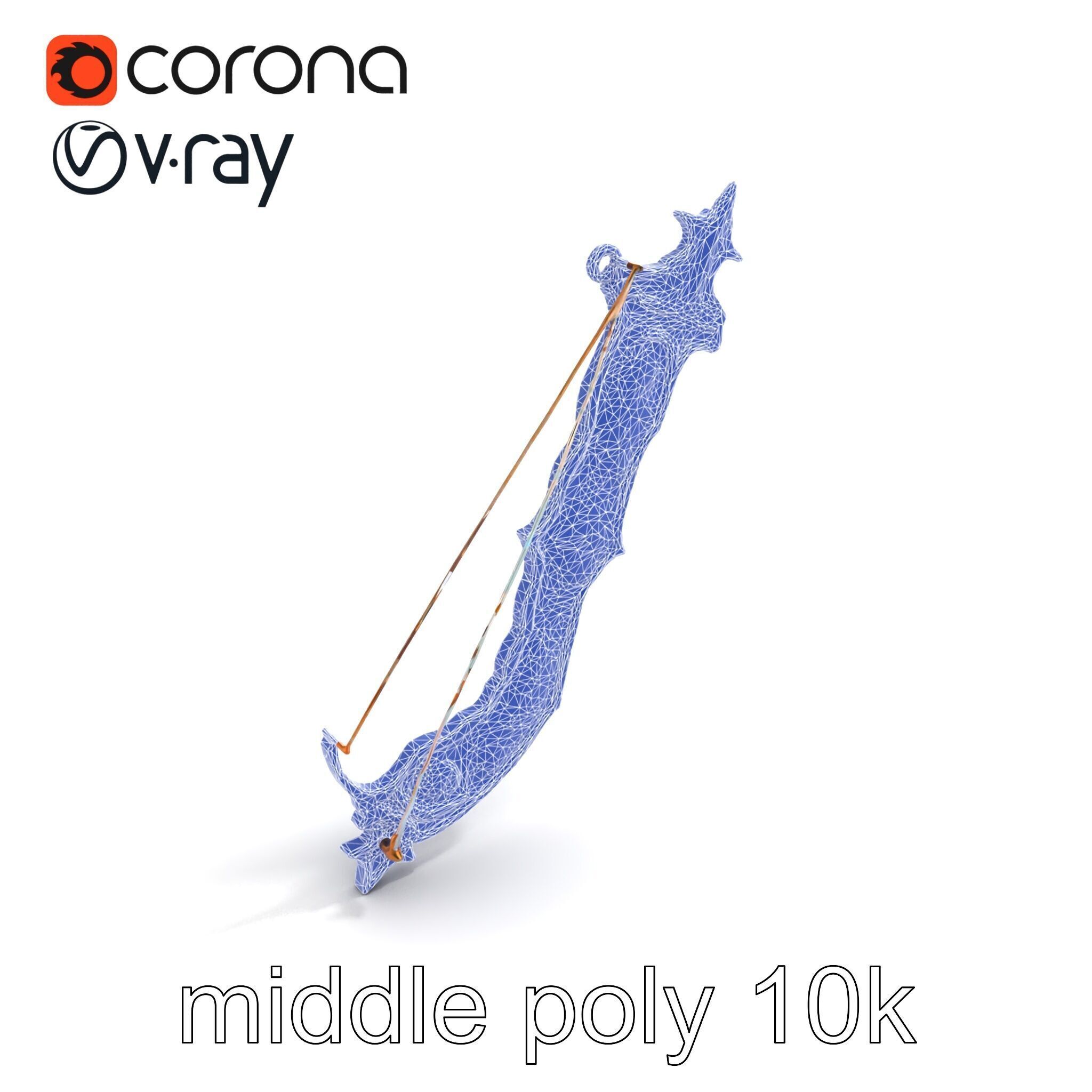 Mythical Enchanted Bow Radiant Runes model pack Low-poly 3D model_11