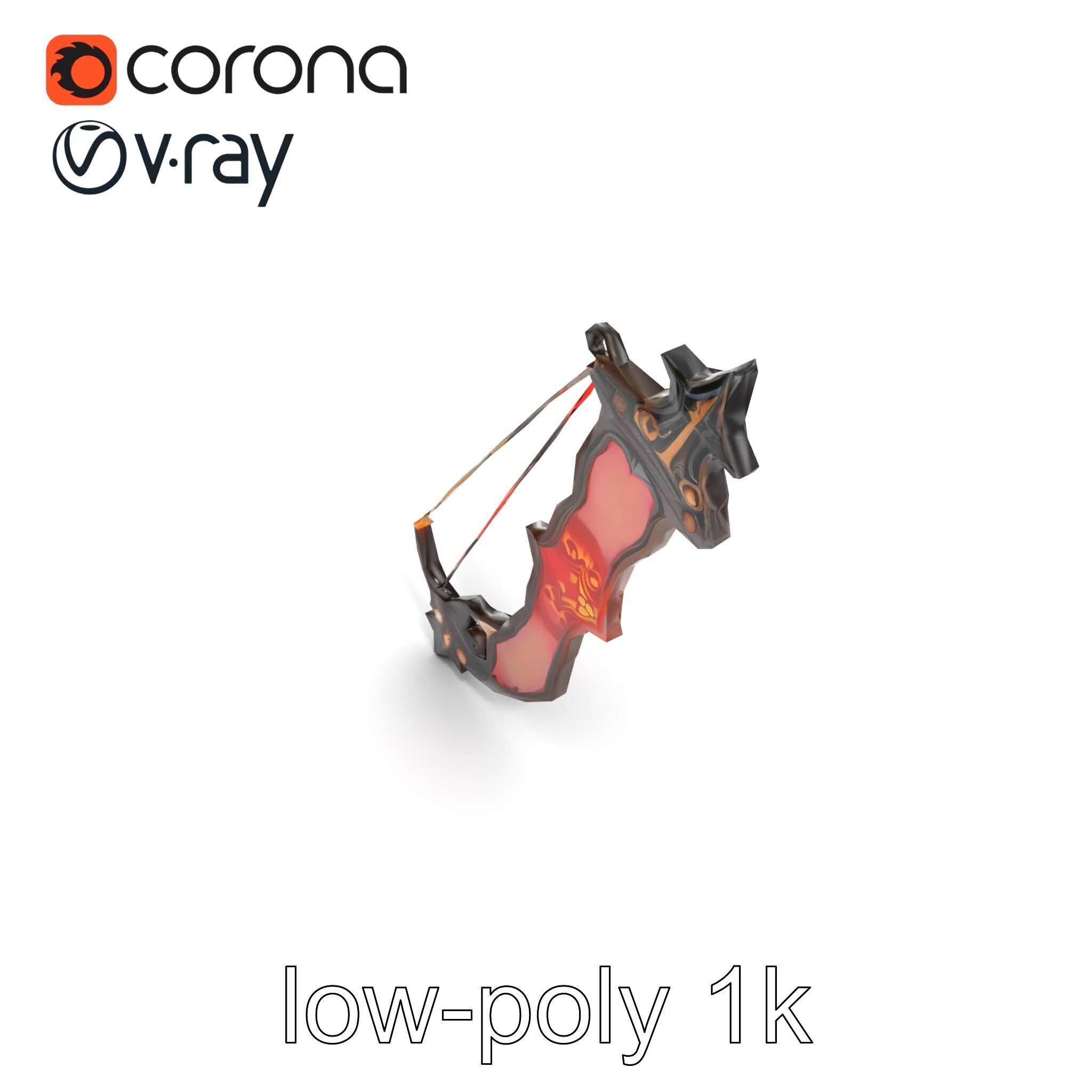 Mythical Enchanted Bow Radiant Runes model pack Low-poly 3D model_29