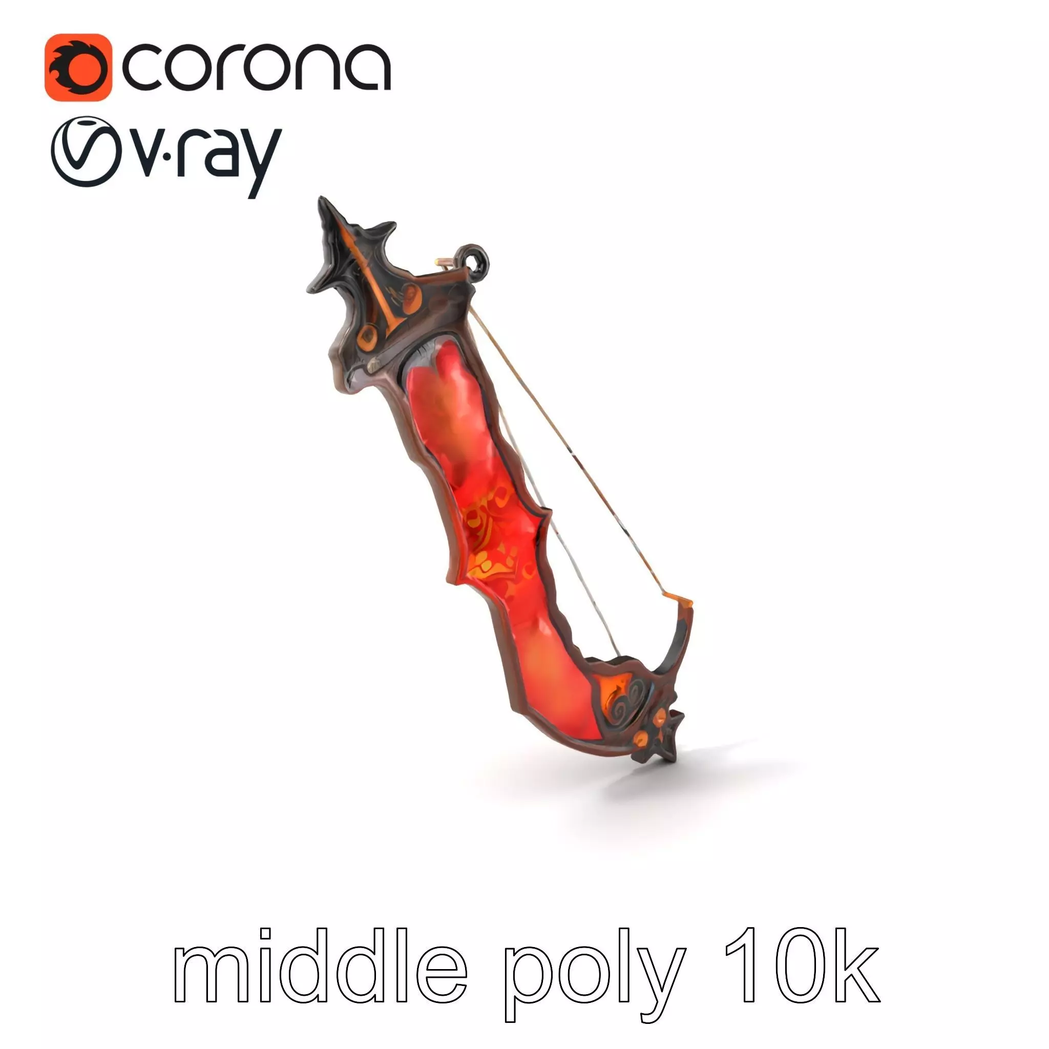 Mythical Enchanted Bow Radiant Runes model pack Low-poly 3D model_0