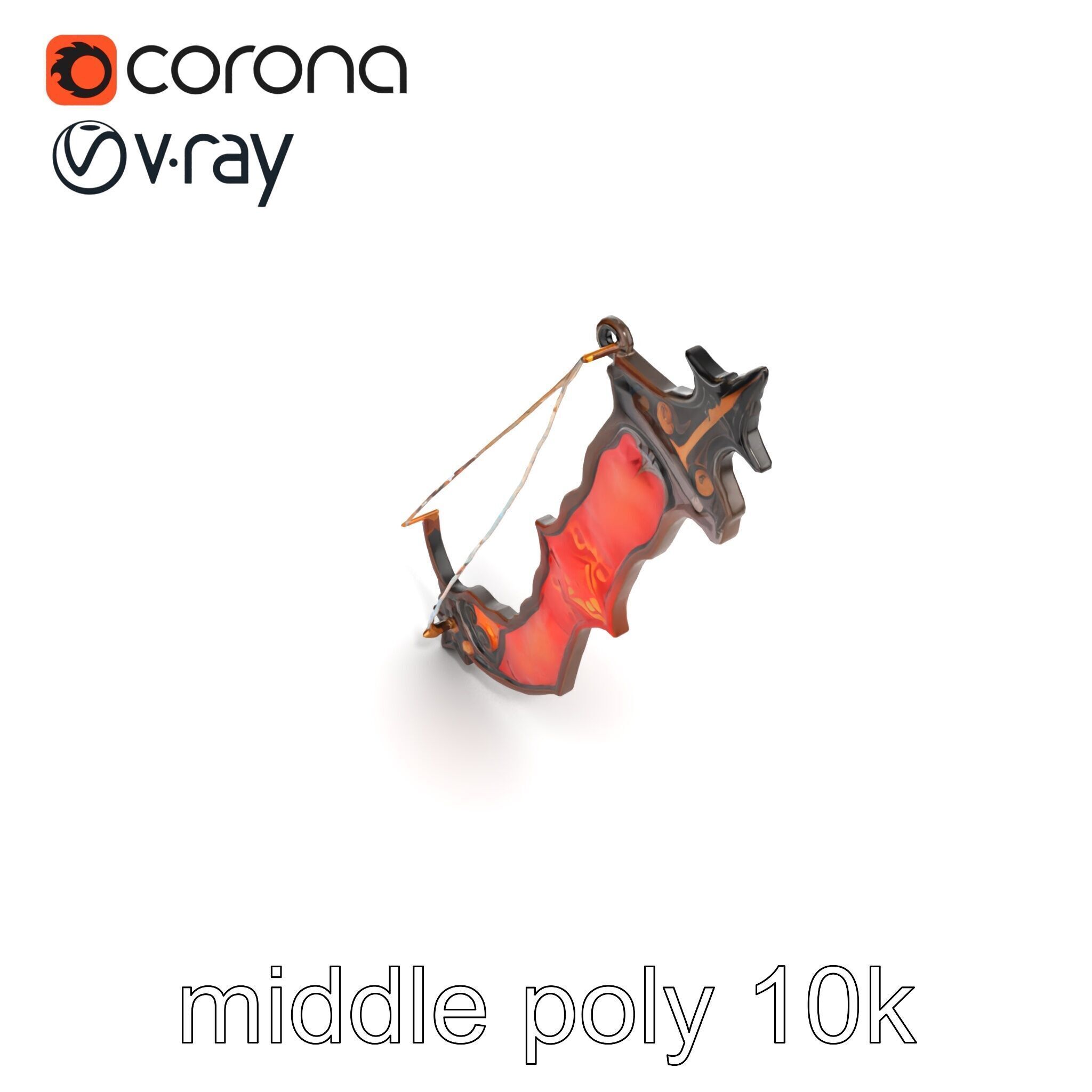 Mythical Enchanted Bow Radiant Runes model pack Low-poly 3D model_27