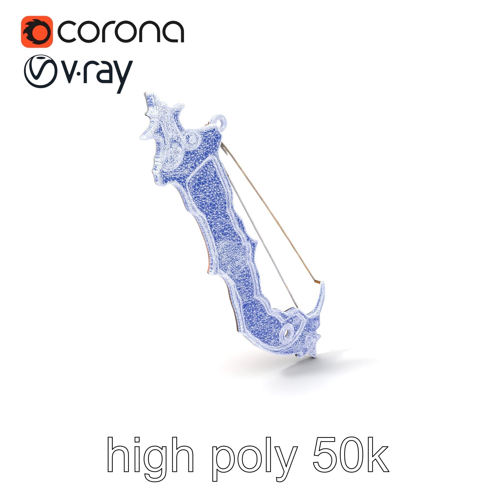 Mythical Enchanted Bow Radiant Runes model pack Low-poly 3D model_10