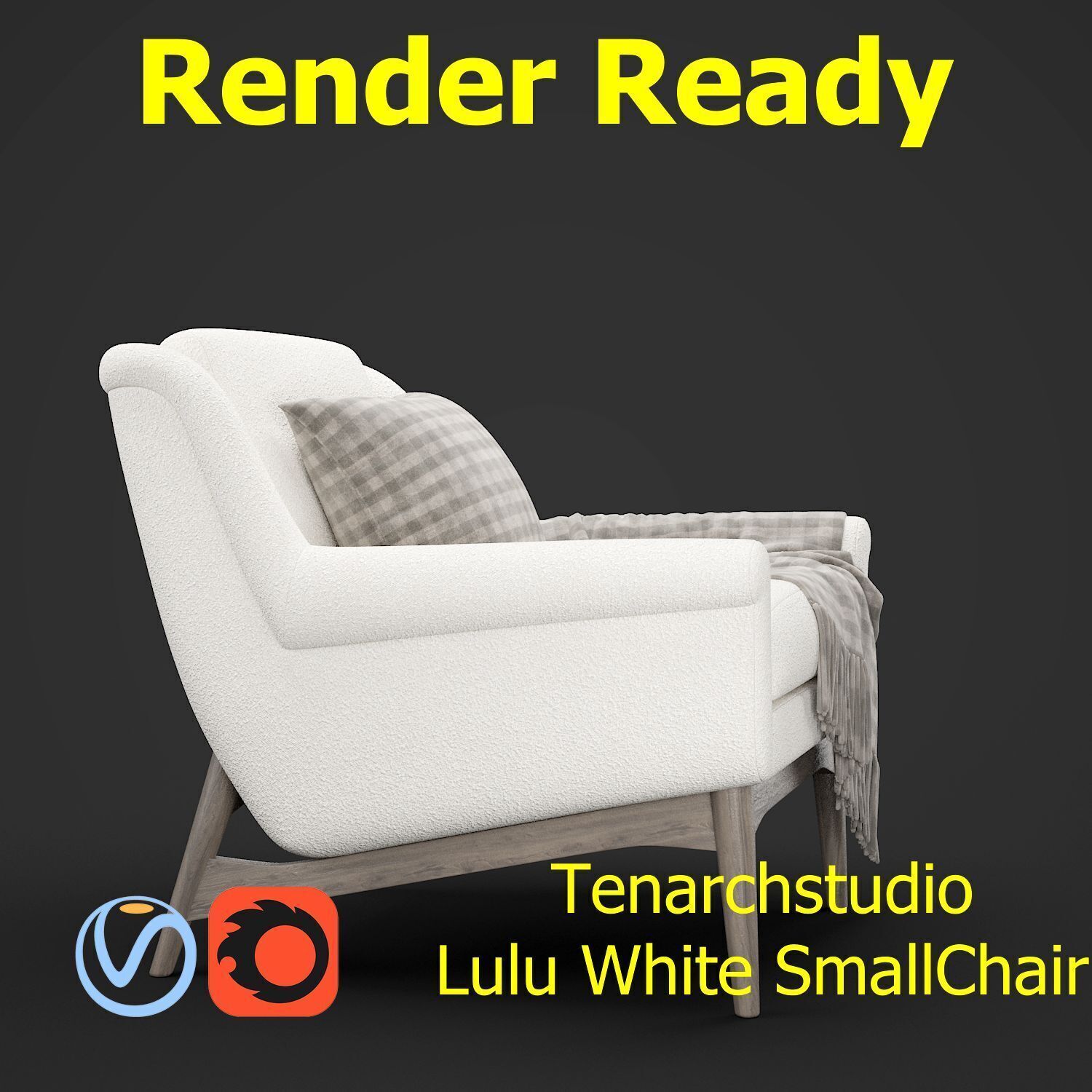 Tenarchstudio Lulu White small chair Render ready  3D model_15