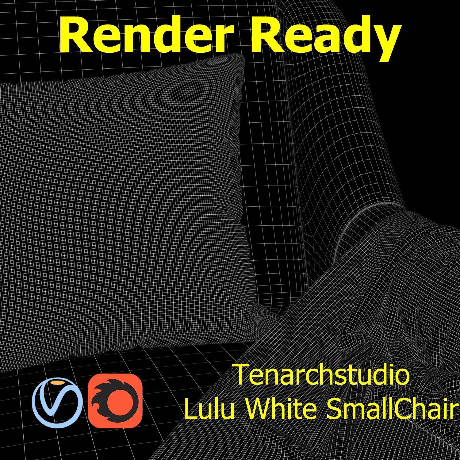 Tenarchstudio Lulu White small chair Render ready  3D model_39