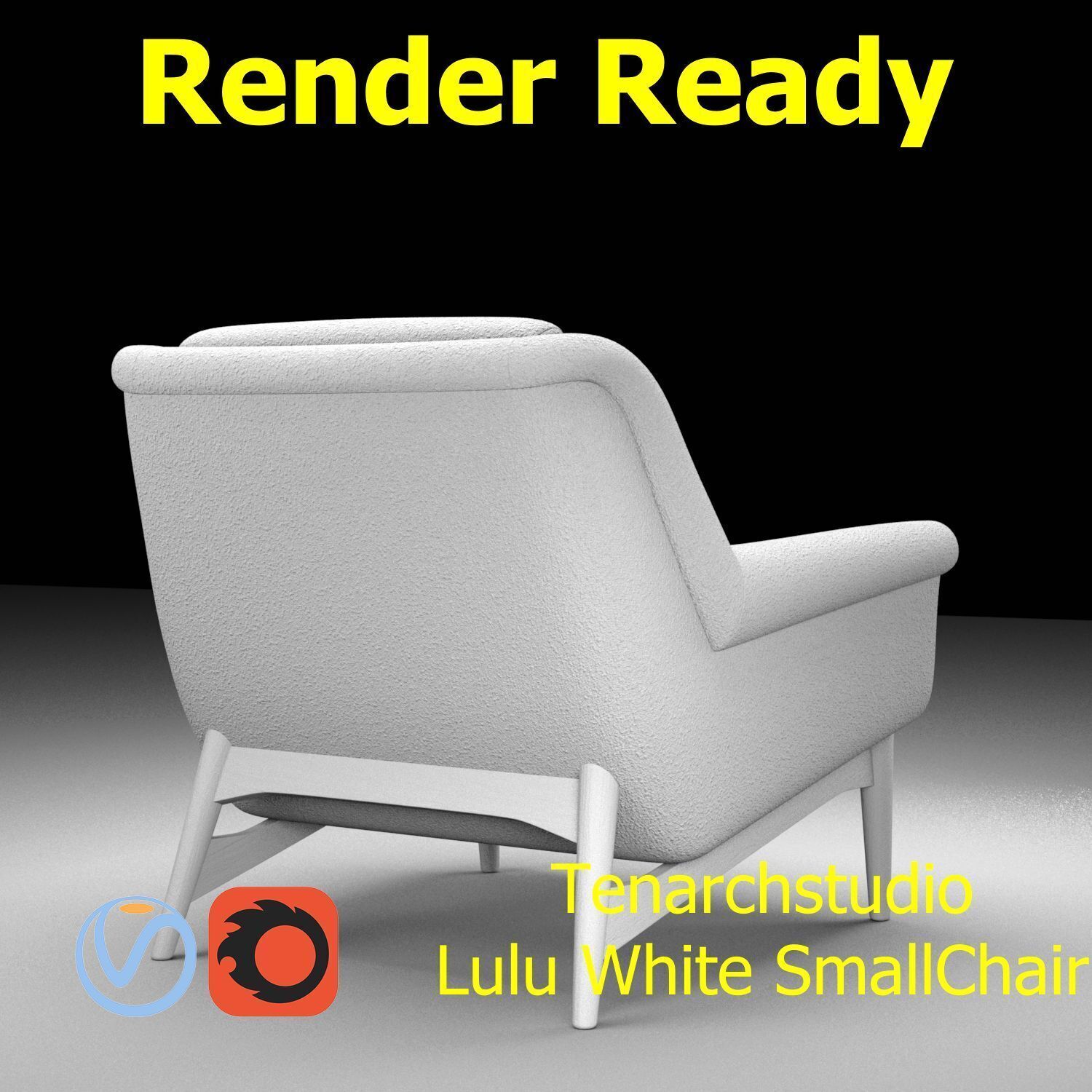 Tenarchstudio Lulu White small chair Render ready  3D model_29