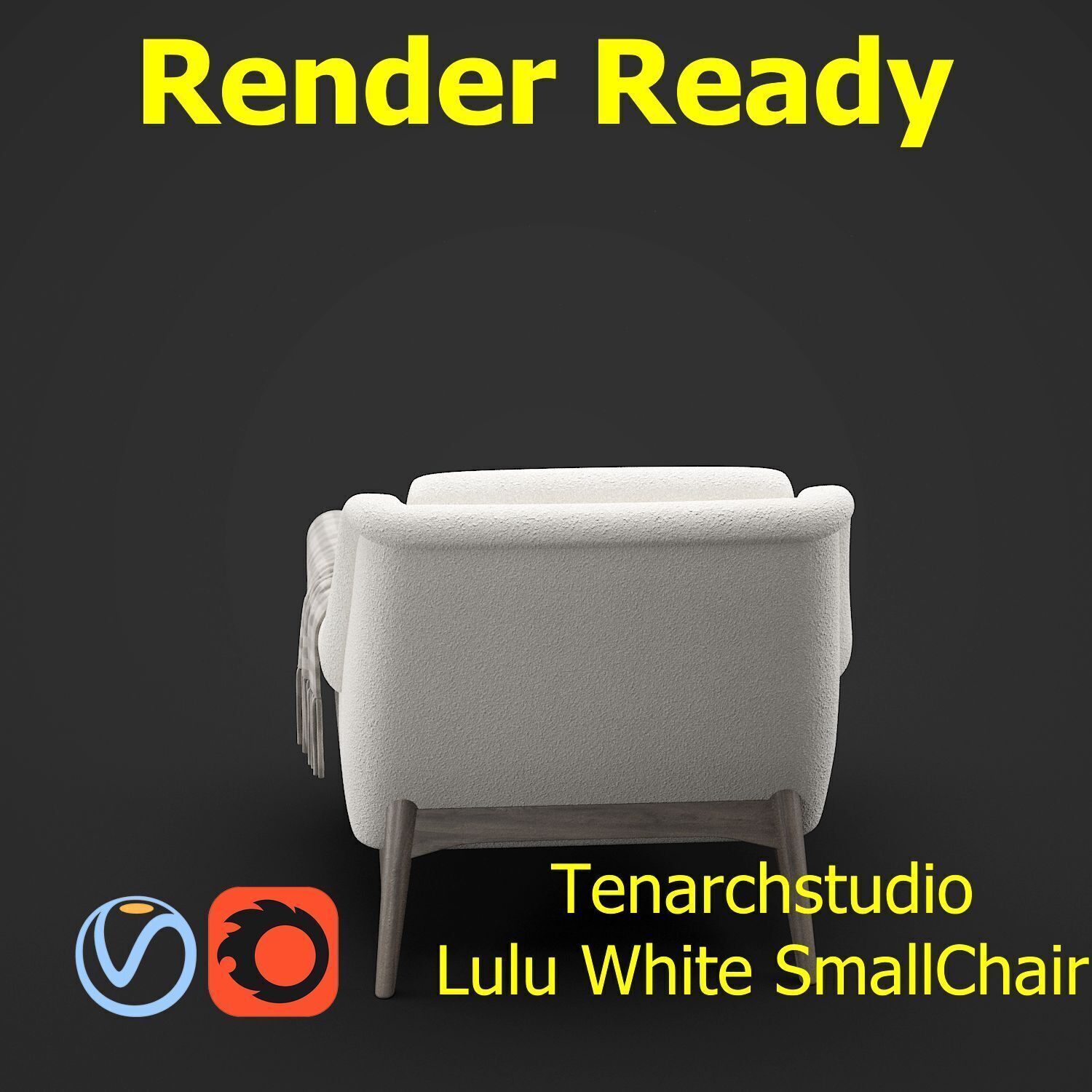 Tenarchstudio Lulu White small chair Render ready  3D model_9