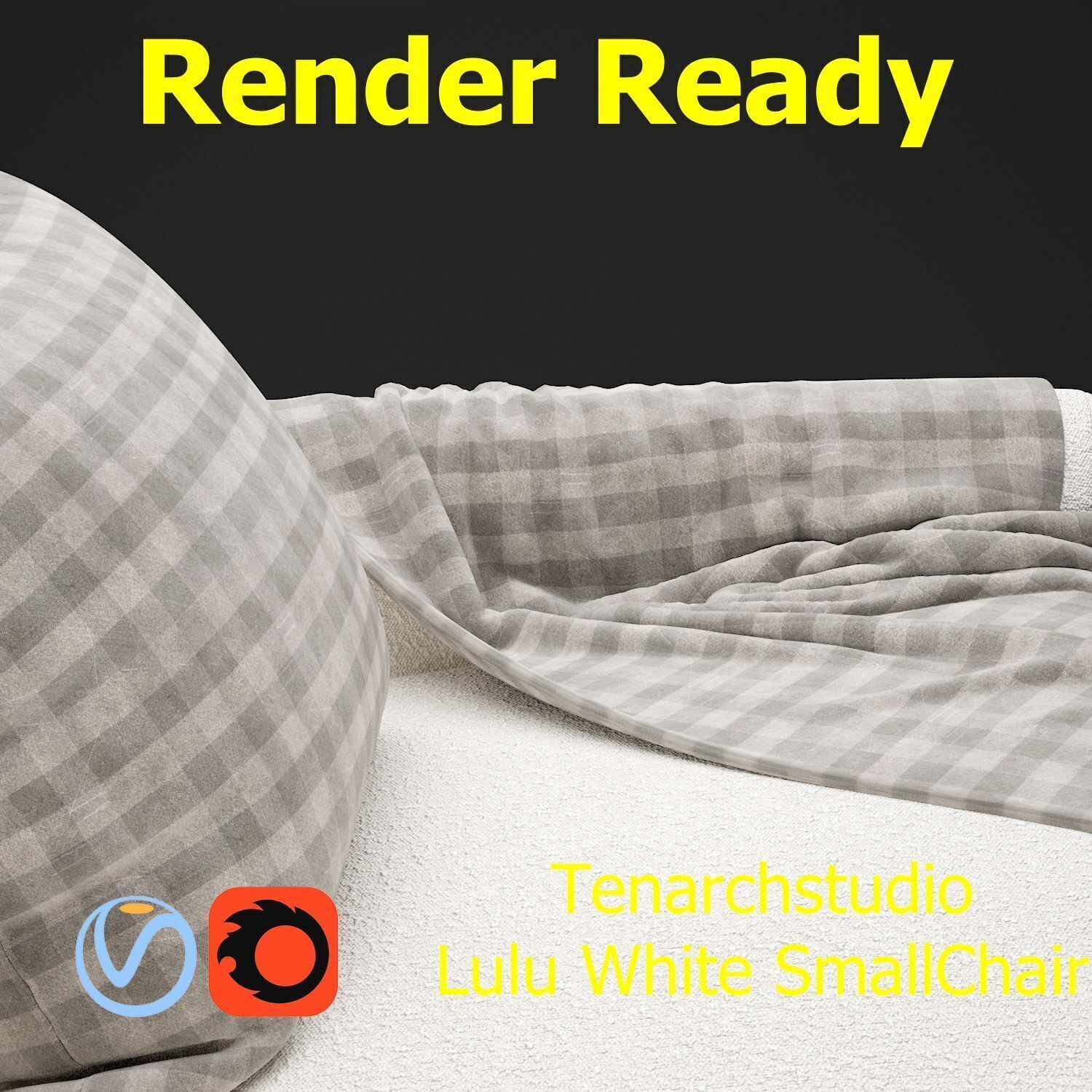 Tenarchstudio Lulu White small chair Render ready  3D model_33