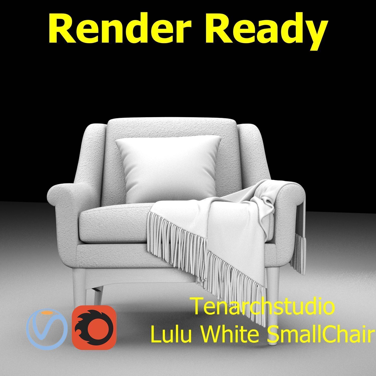 Tenarchstudio Lulu White small chair Render ready  3D model_19