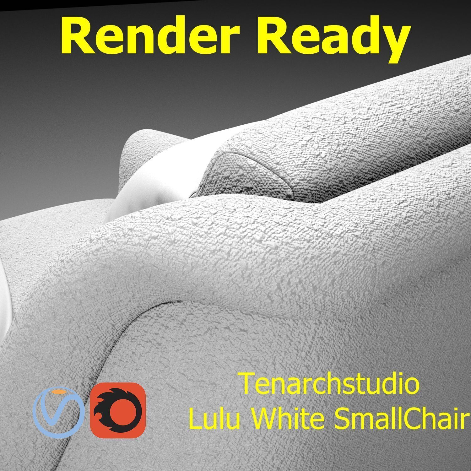 Tenarchstudio Lulu White small chair Render ready  3D model_41