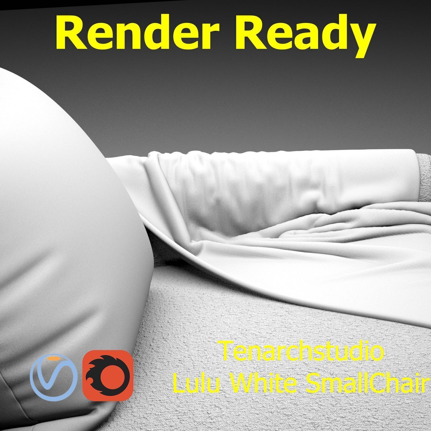 Tenarchstudio Lulu White small chair Render ready  3D model_43