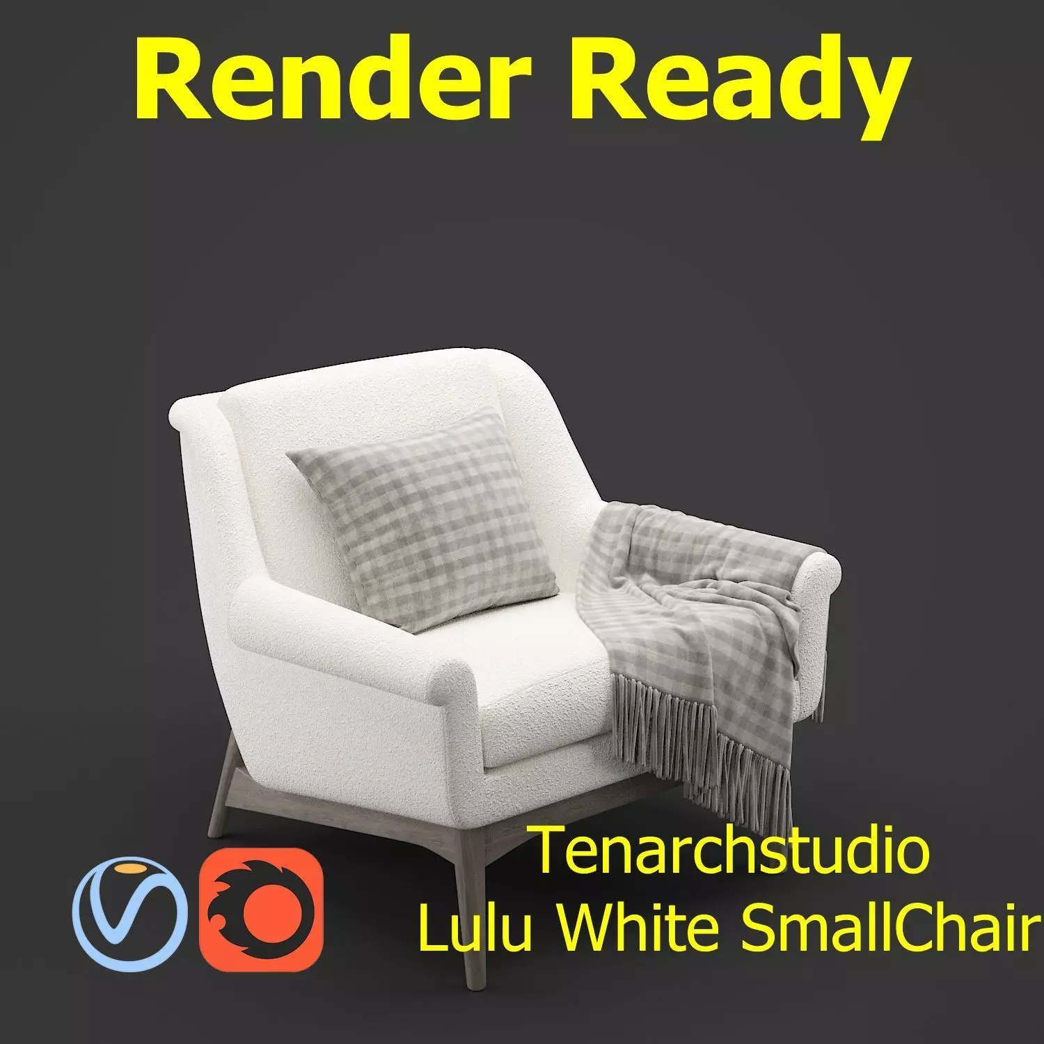 Tenarchstudio Lulu White small chair Render ready  3D model_0