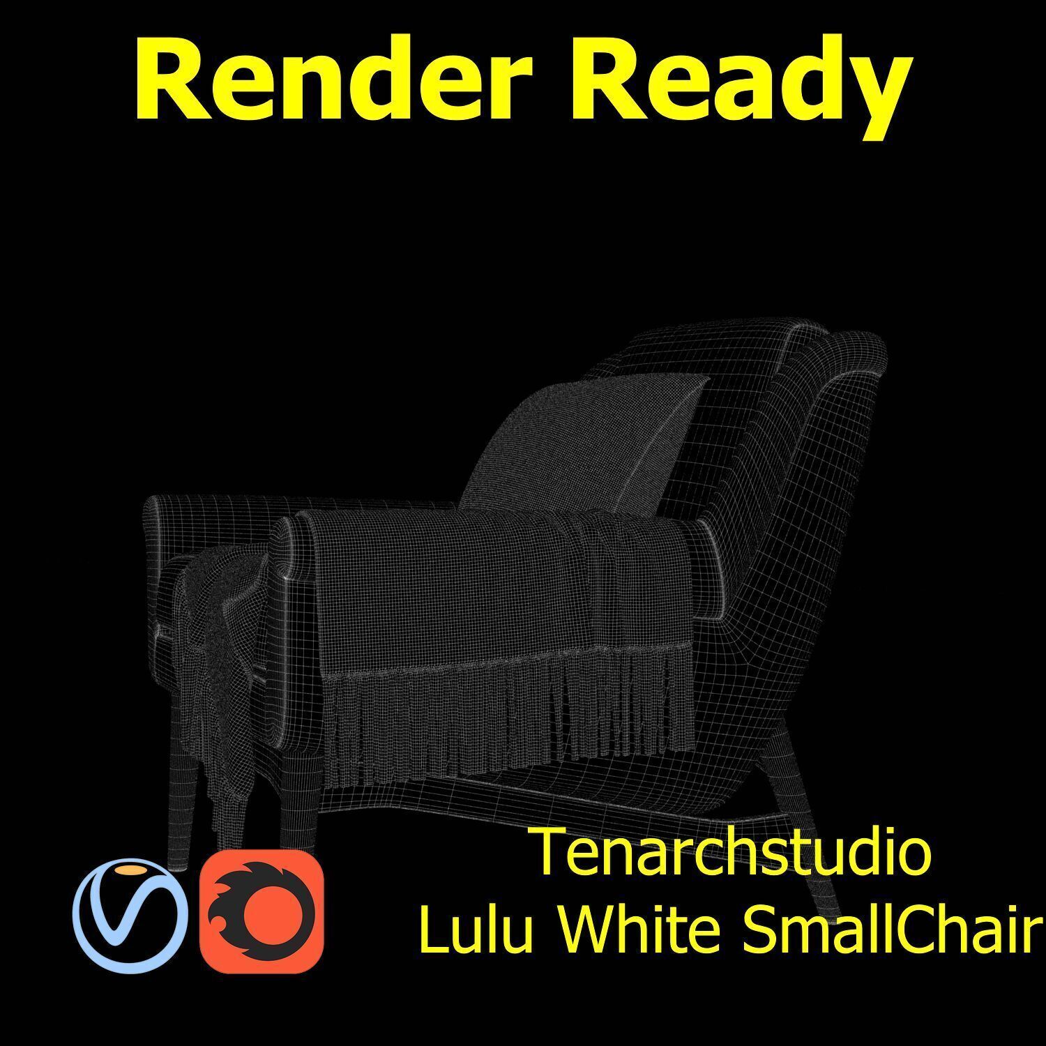 Tenarchstudio Lulu White small chair Render ready  3D model_23