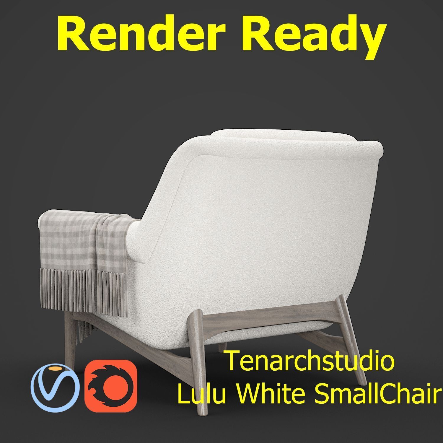Tenarchstudio Lulu White small chair Render ready  3D model_24