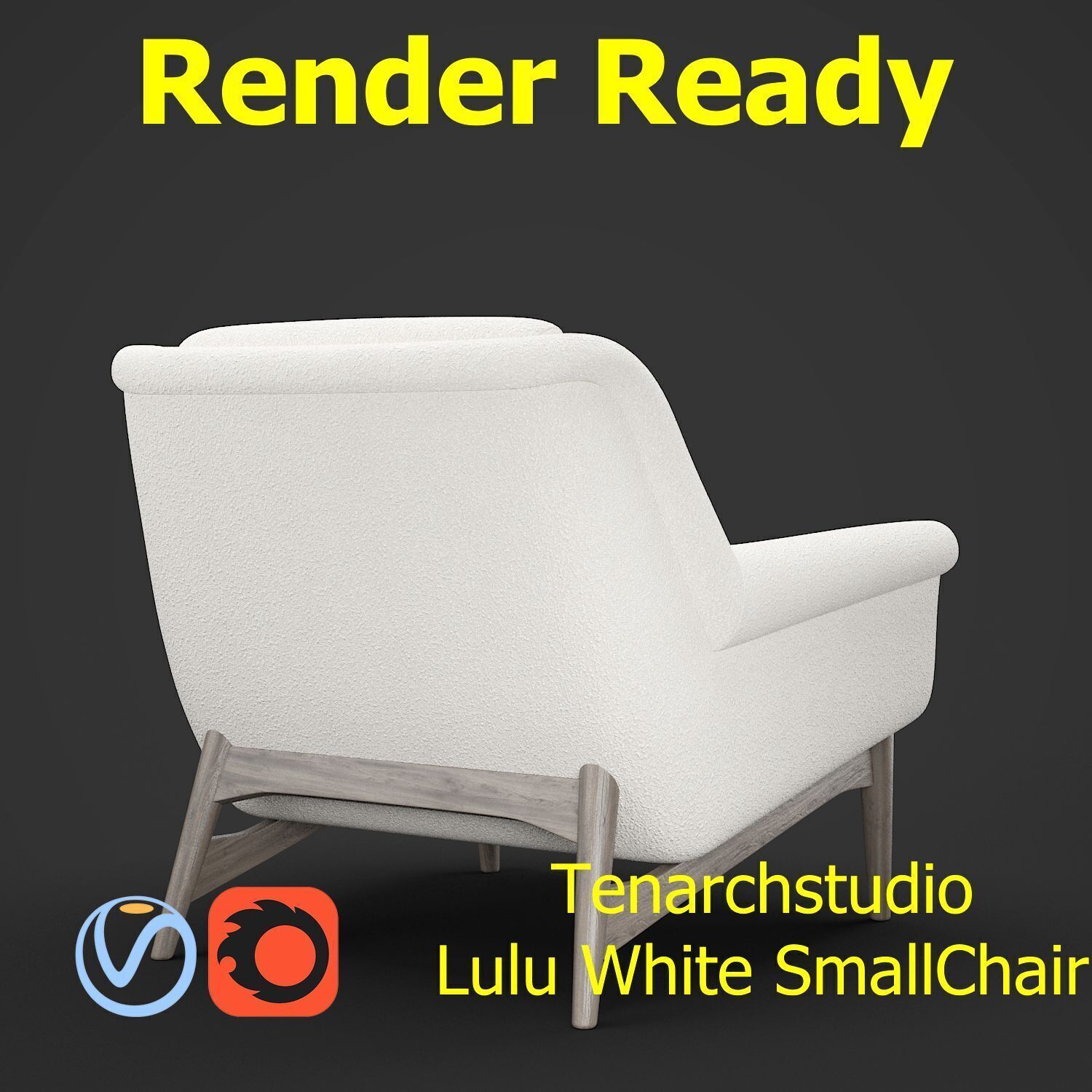 Tenarchstudio Lulu White small chair Render ready  3D model_27