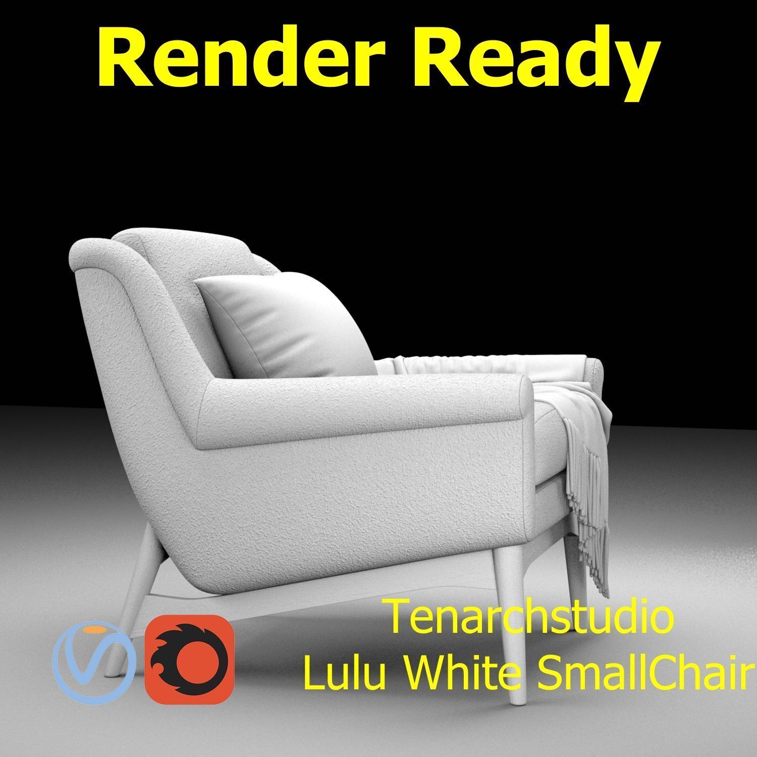 Tenarchstudio Lulu White small chair Render ready  3D model_16