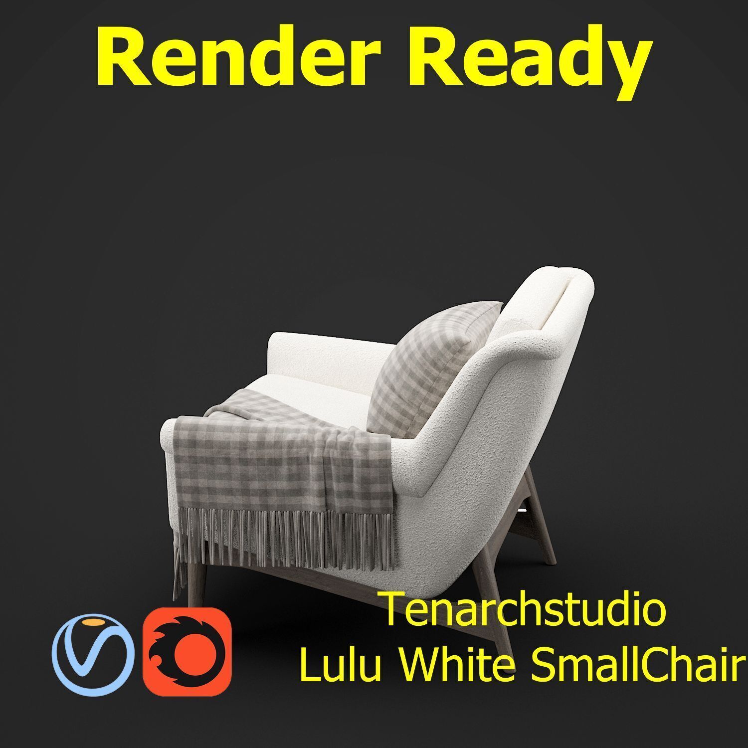 Tenarchstudio Lulu White small chair Render ready  3D model_6