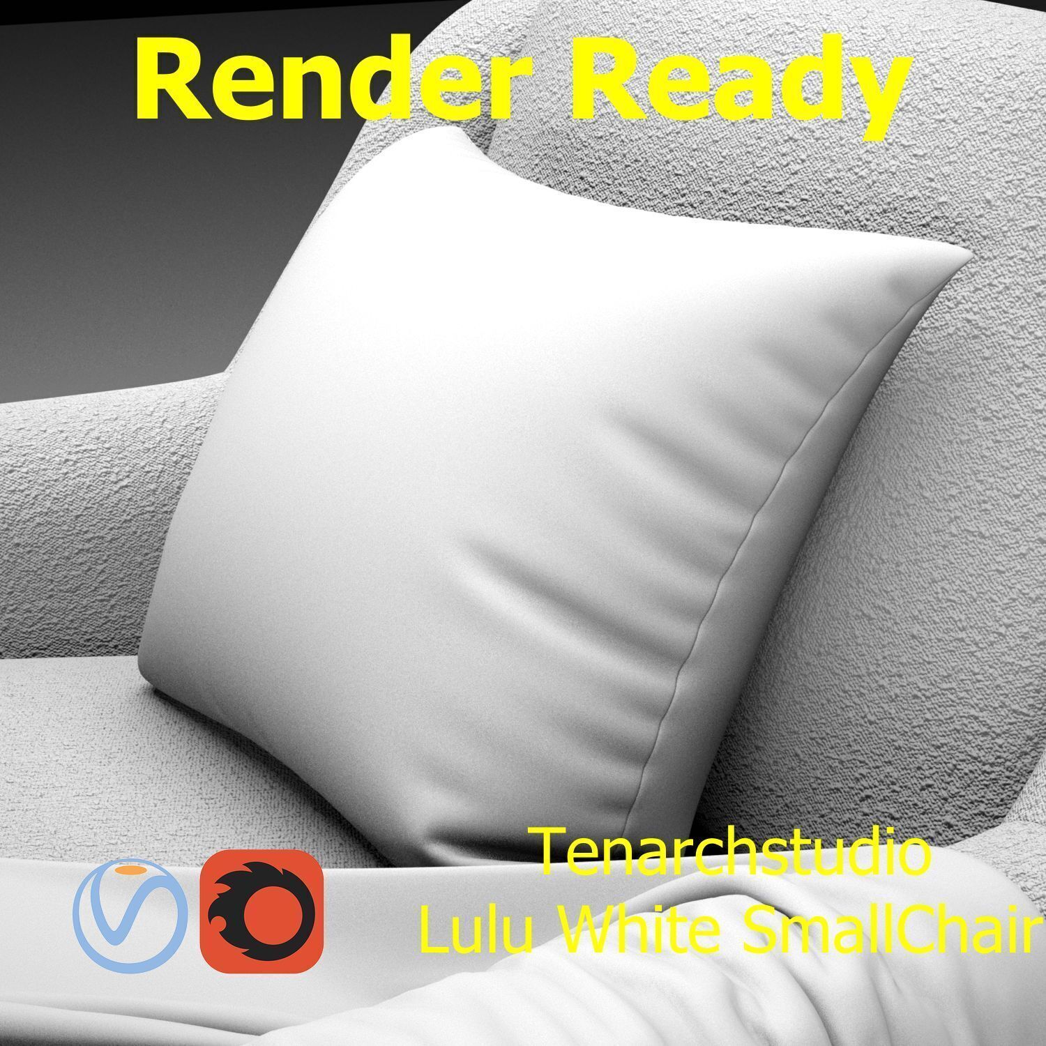 Tenarchstudio Lulu White small chair Render ready  3D model_40