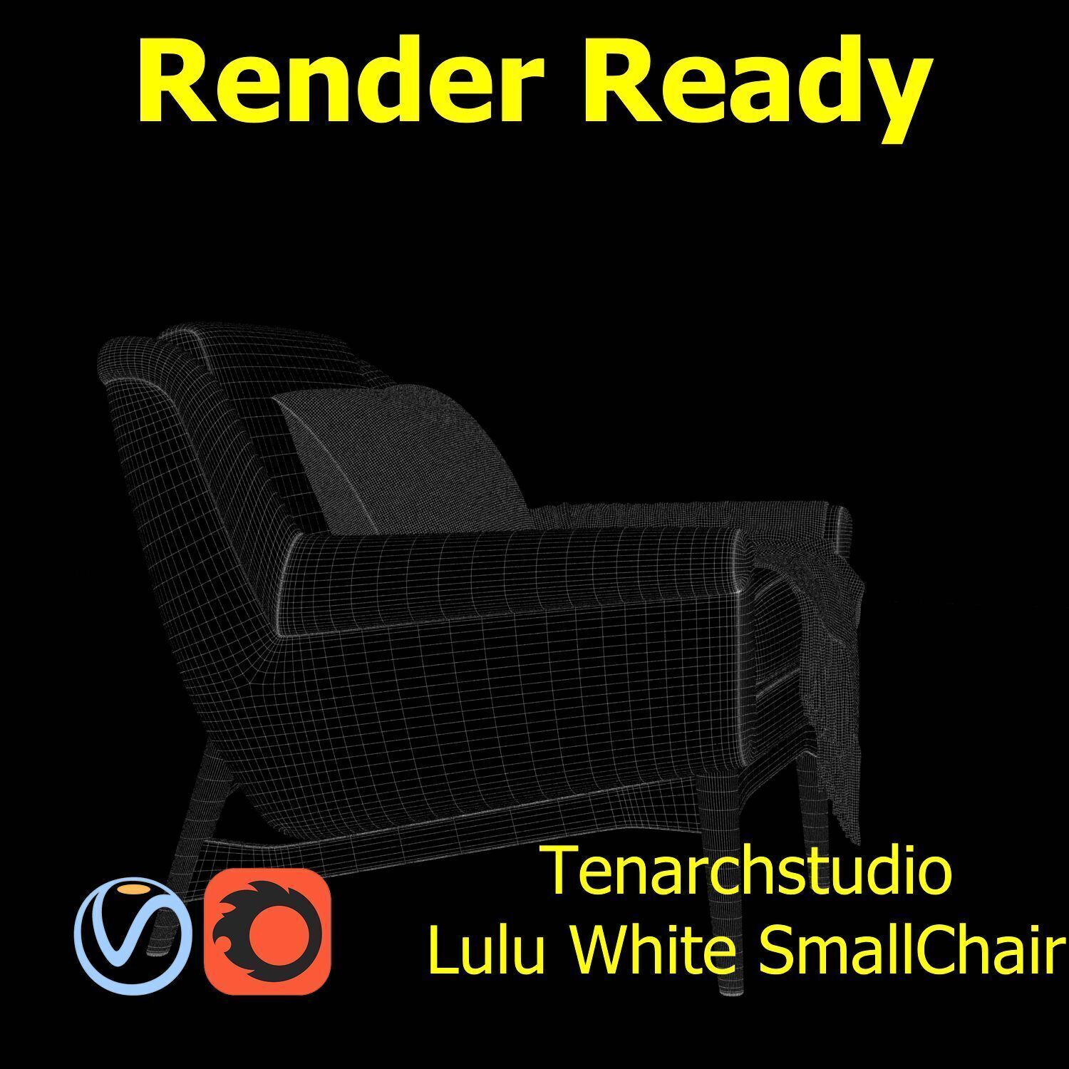Tenarchstudio Lulu White small chair Render ready  3D model_17
