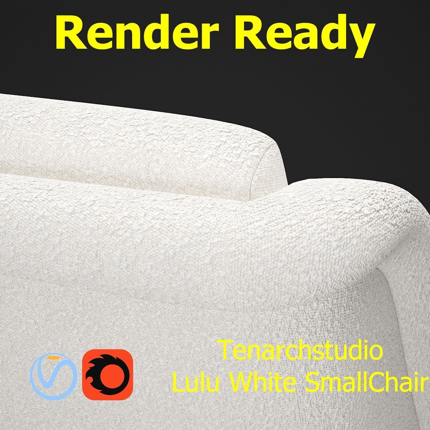 Tenarchstudio Lulu White small chair Render ready  3D model_32