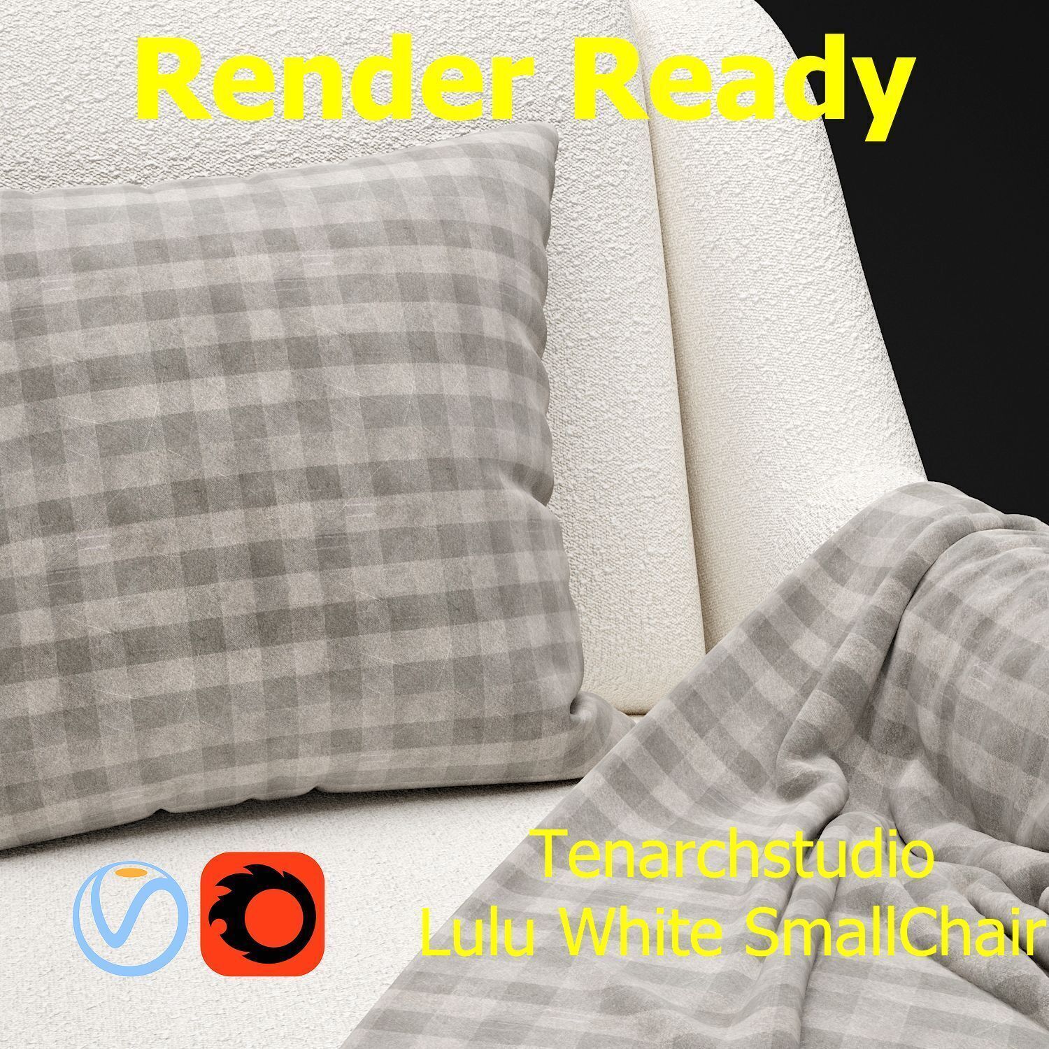 Tenarchstudio Lulu White small chair Render ready  3D model_34