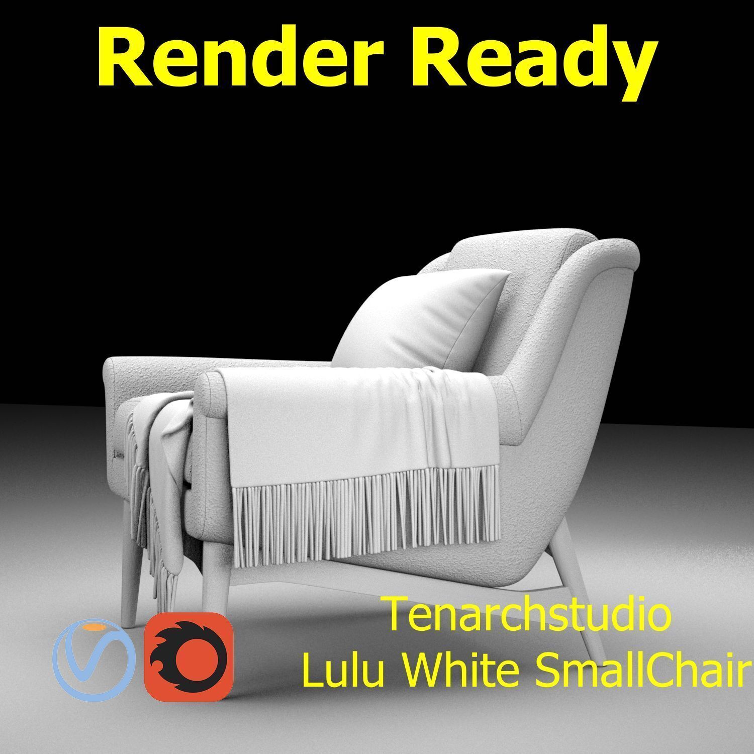 Tenarchstudio Lulu White small chair Render ready  3D model_22