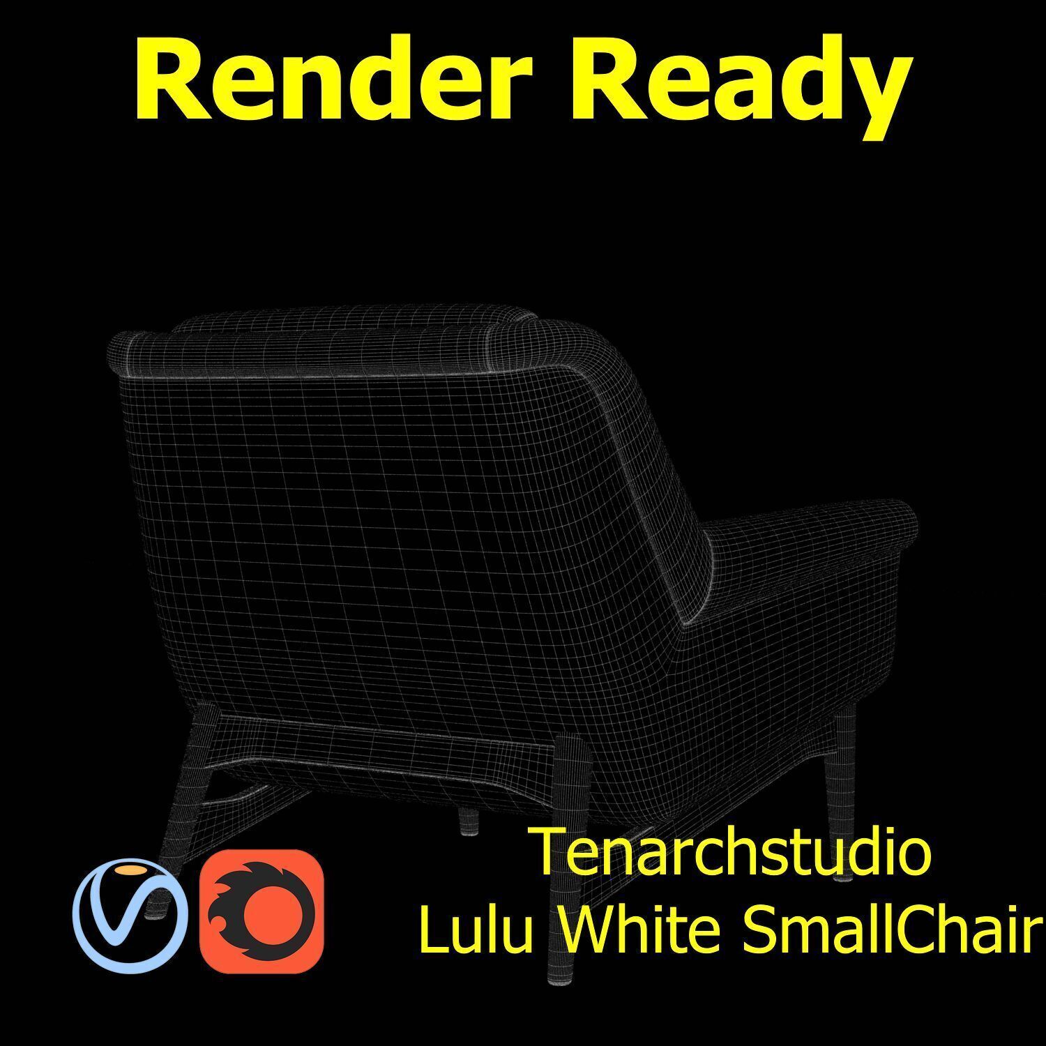 Tenarchstudio Lulu White small chair Render ready  3D model_28