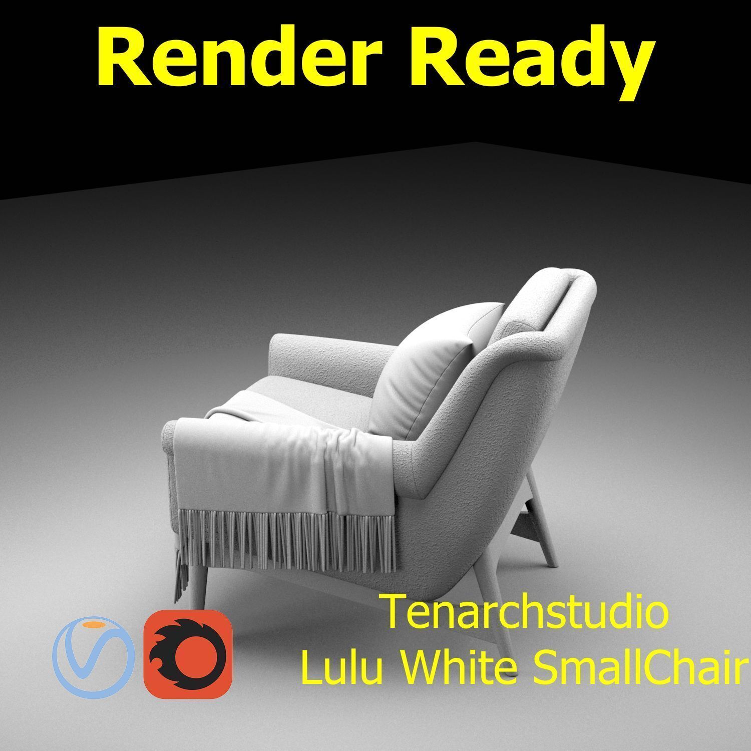 Tenarchstudio Lulu White small chair Render ready  3D model_7