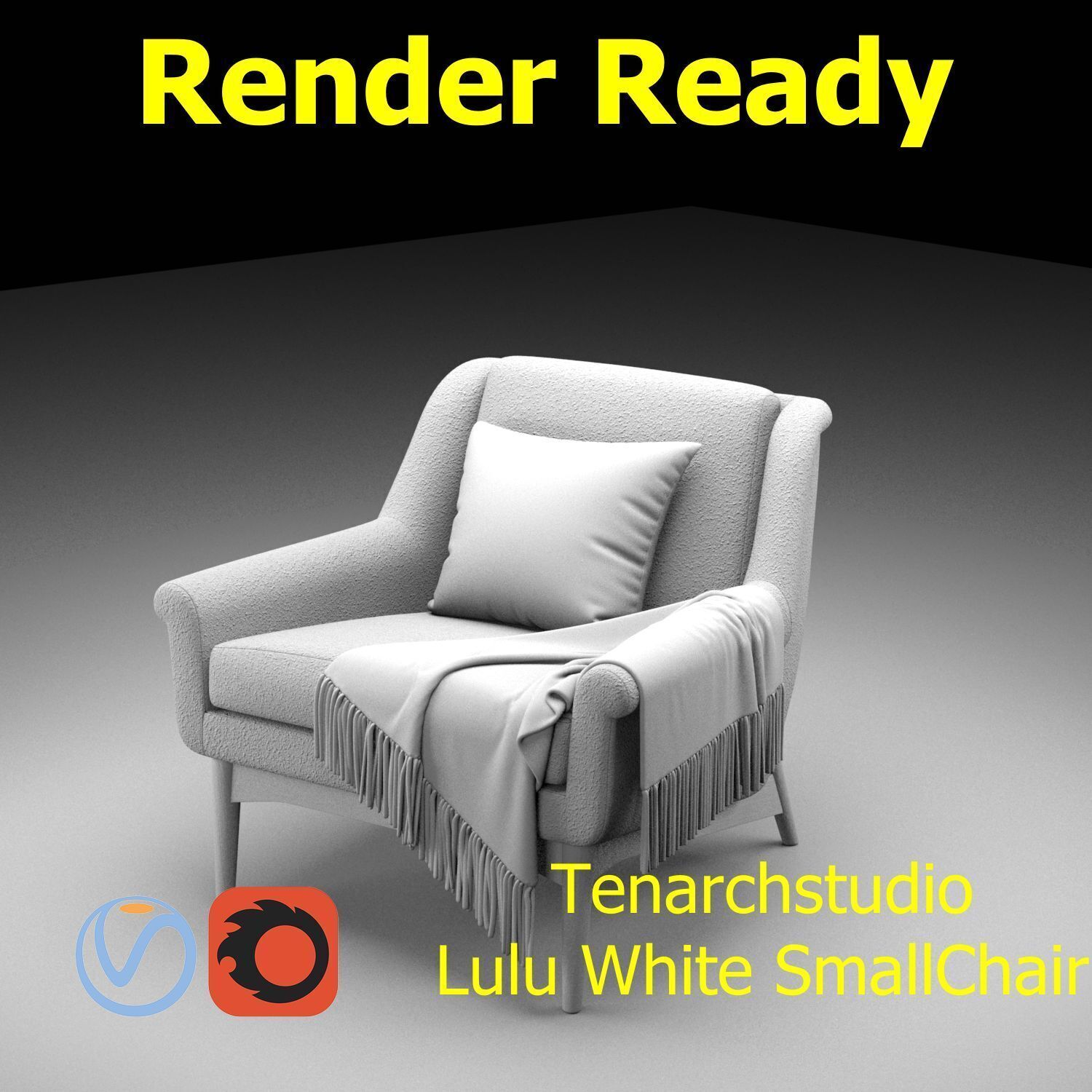 Tenarchstudio Lulu White small chair Render ready  3D model_4
