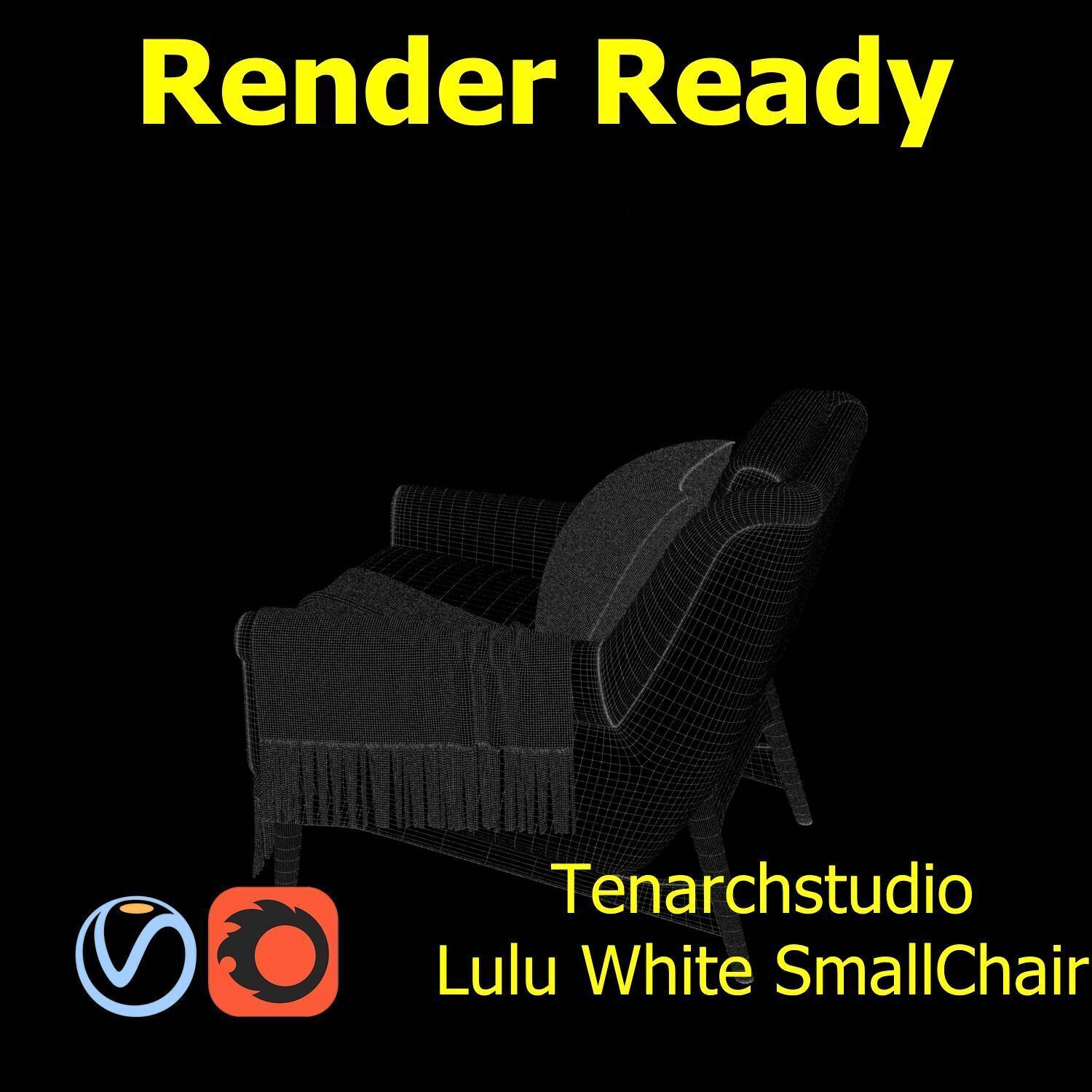 Tenarchstudio Lulu White small chair Render ready  3D model_8