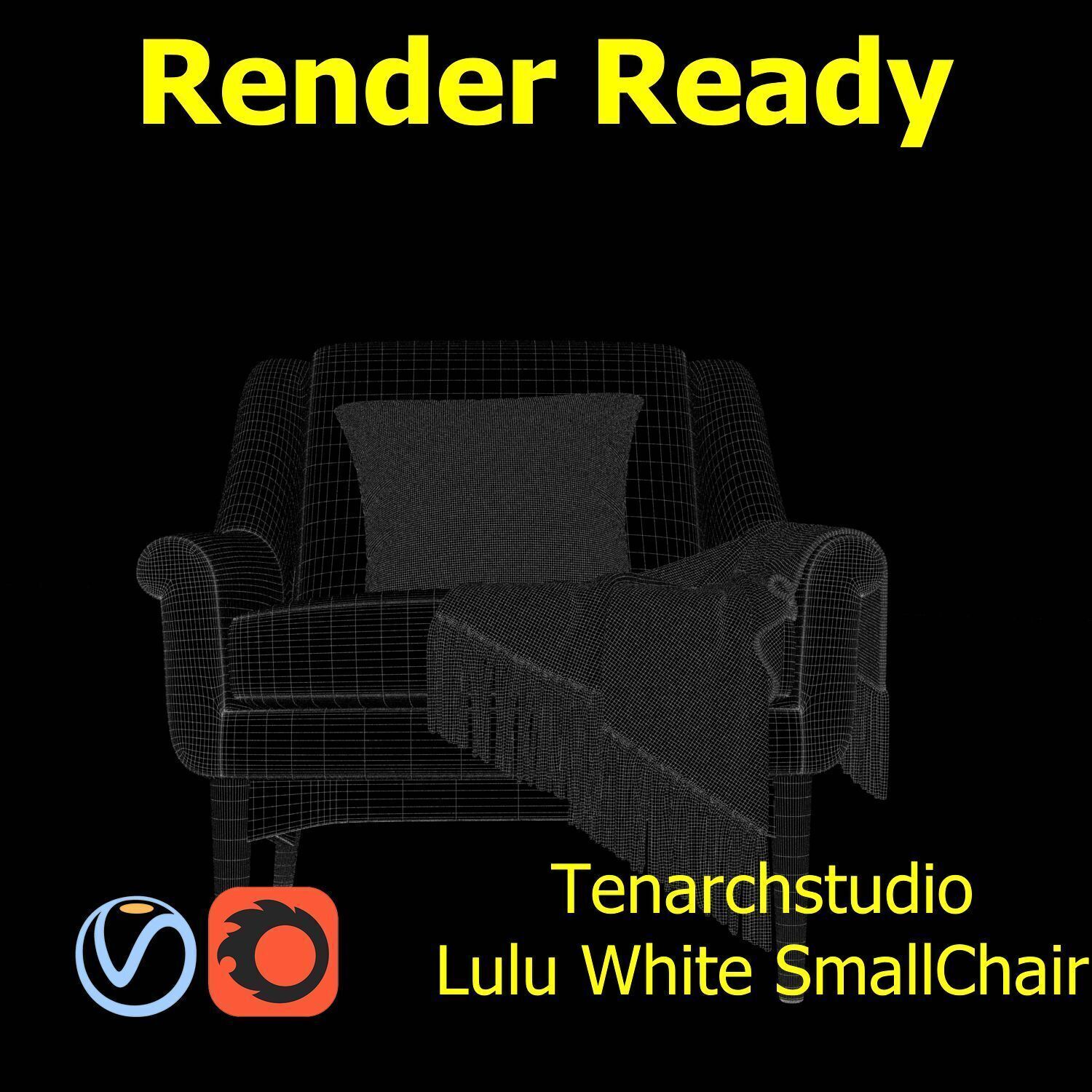 Tenarchstudio Lulu White small chair Render ready  3D model_20