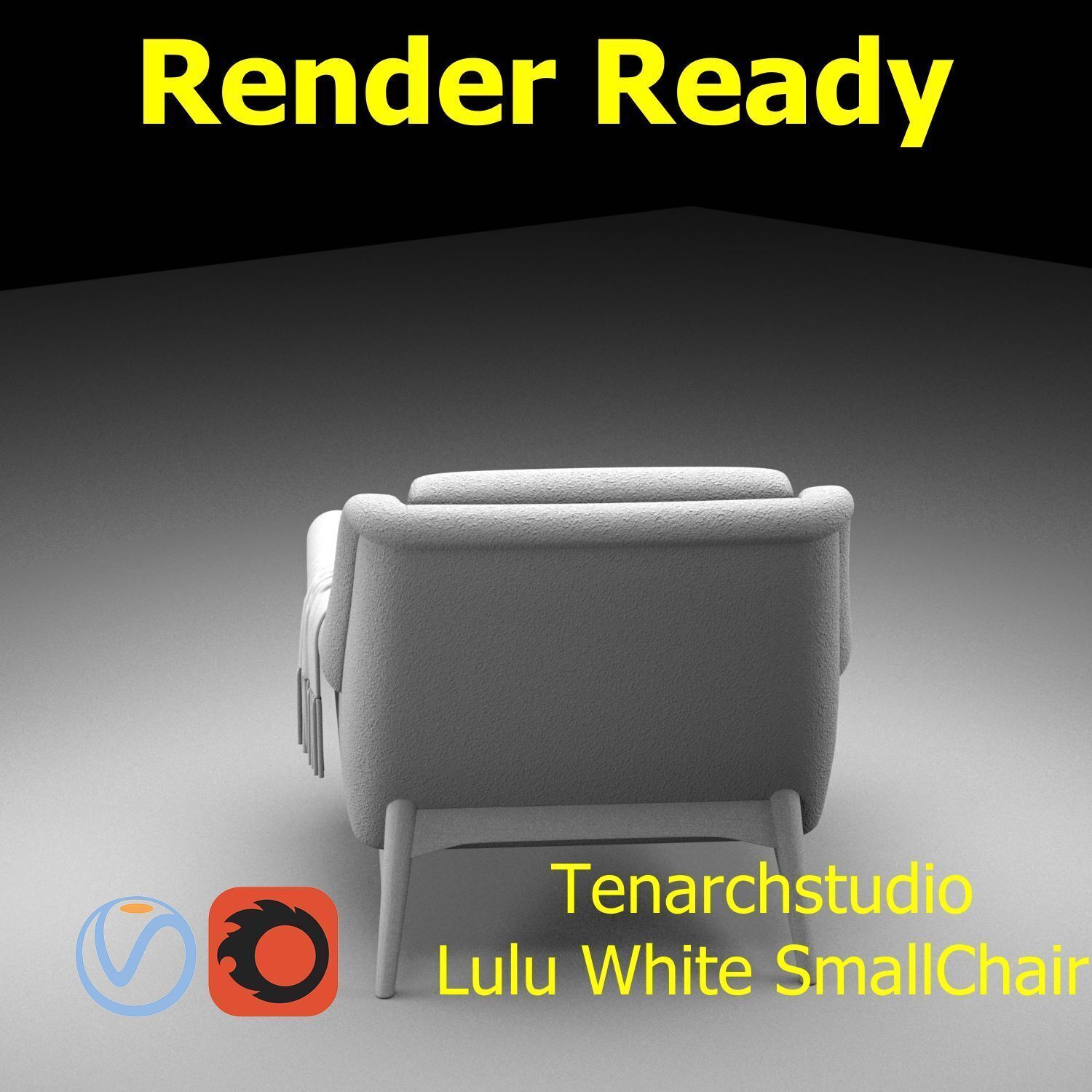 Tenarchstudio Lulu White small chair Render ready  3D model_10