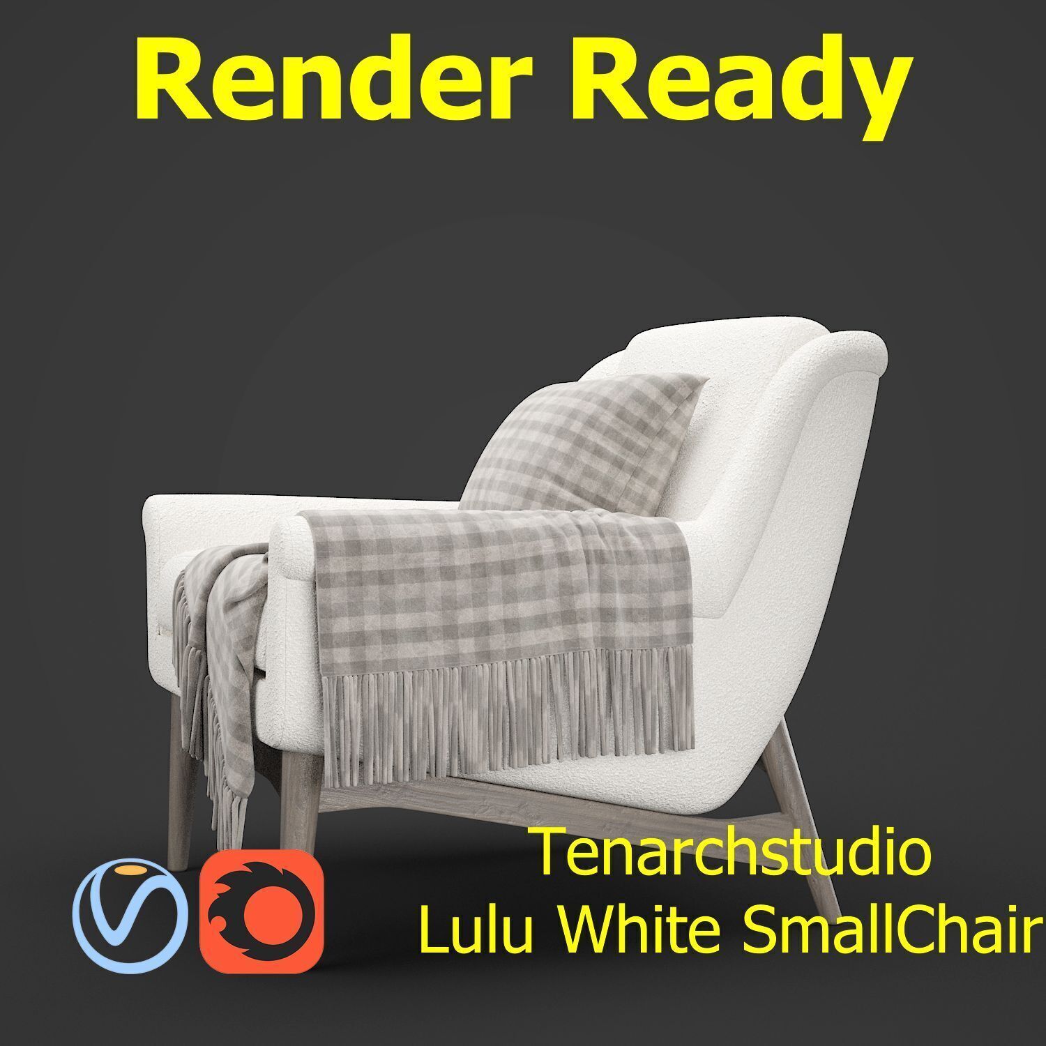 Tenarchstudio Lulu White small chair Render ready  3D model_21